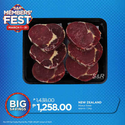 New Zealand Ribeye Steak Approx. 1.2Kg