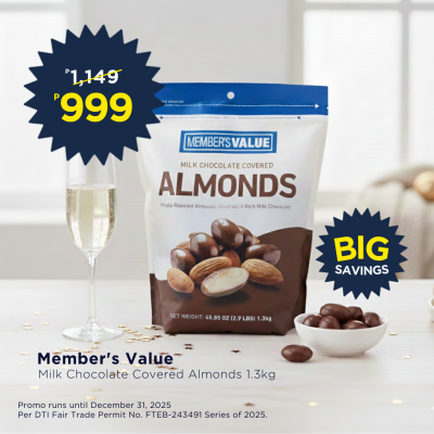 Member's Value Milk Chocolate Covered Almonds 1.3Kg