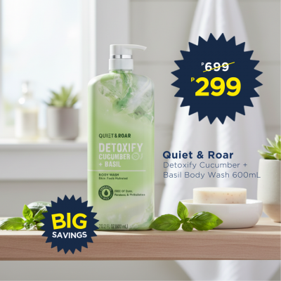 Quiet & Roar Detoxify Cucumber + Basil Body Wash 600Ml