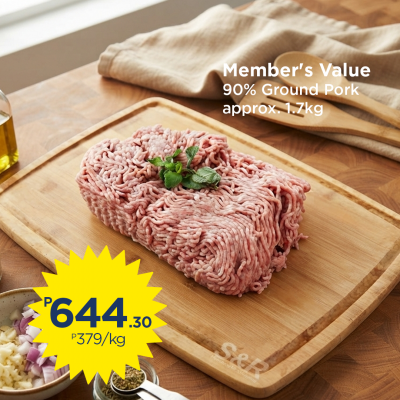 Member's Value 90% Ground Pork Approx. 1.7Kg