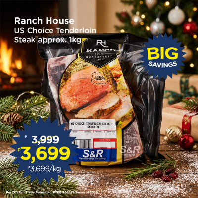 Ranch House Us Choice Tenderloin Steak Approx. 1Kg
