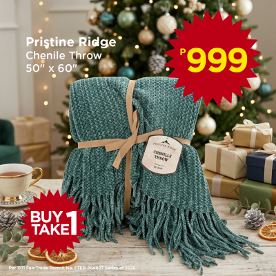 Pristine Ridge Chenile Throw 50" X 60"