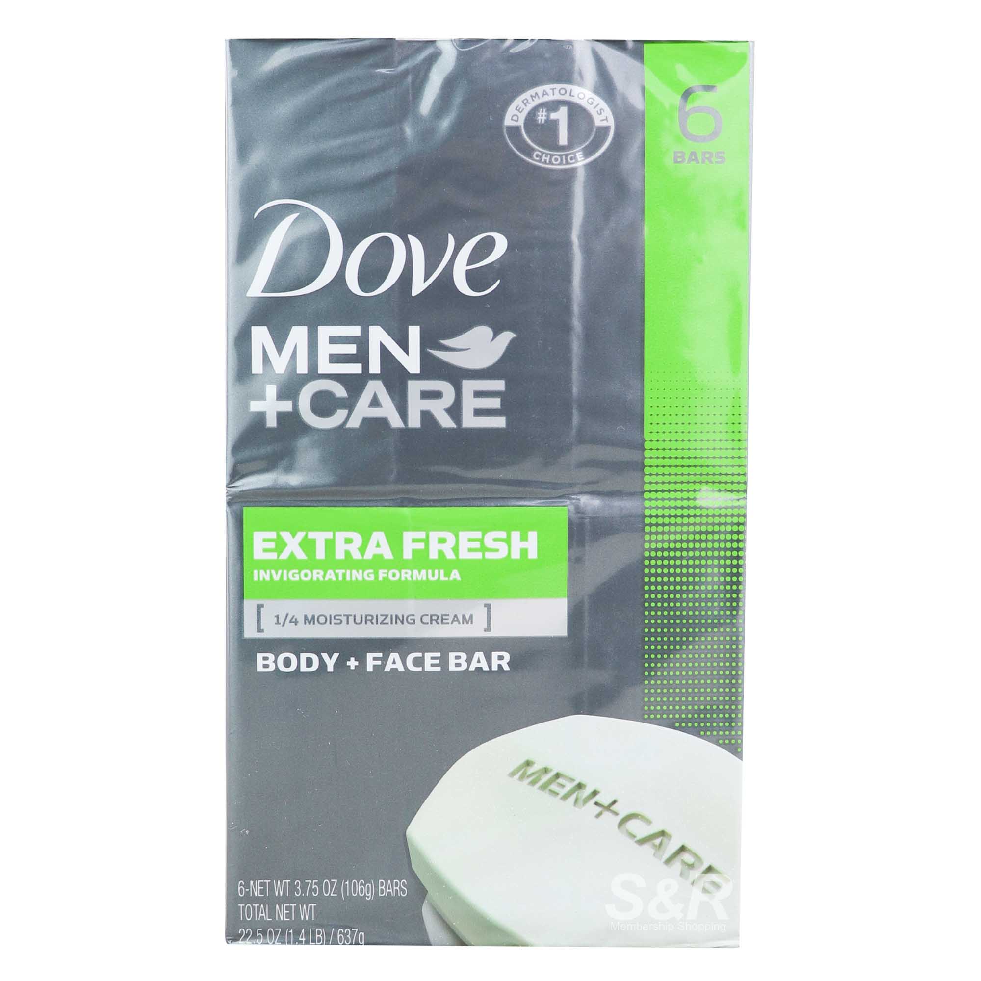 Dove Men+Care Extra Fresh Invigorating Formula Body & Face Bar 6 Pk 3.75 oz  Soap