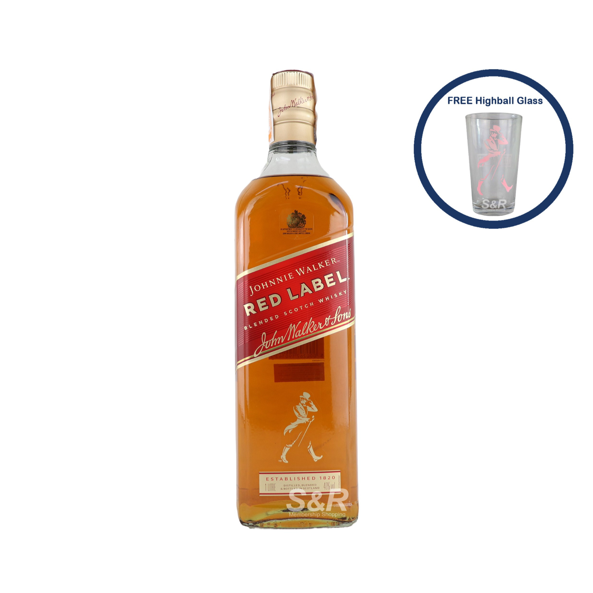 Johnnie Walker Red Label Blended Whisky Pack Value Scotch 1L
