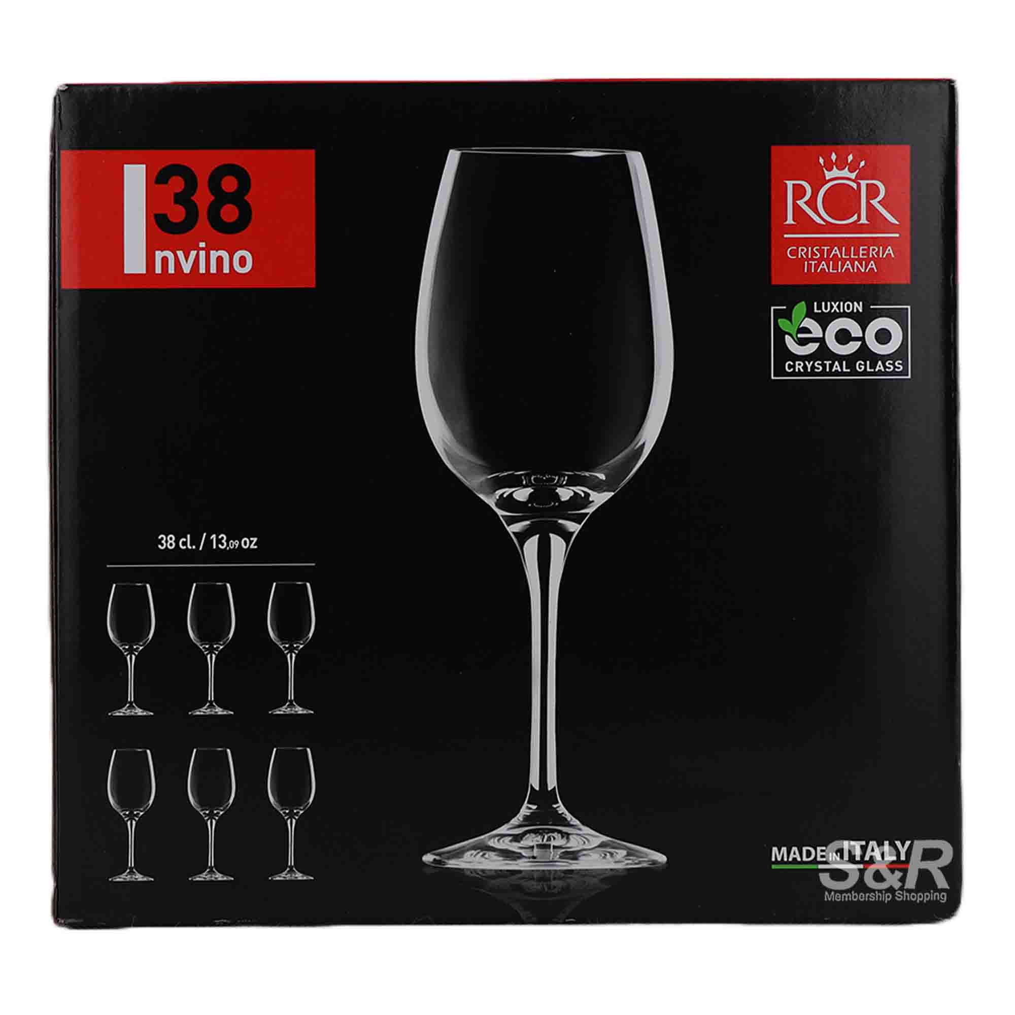 RCR Crystal Invino 38 Wine Glasses (380mL x 6pcs)