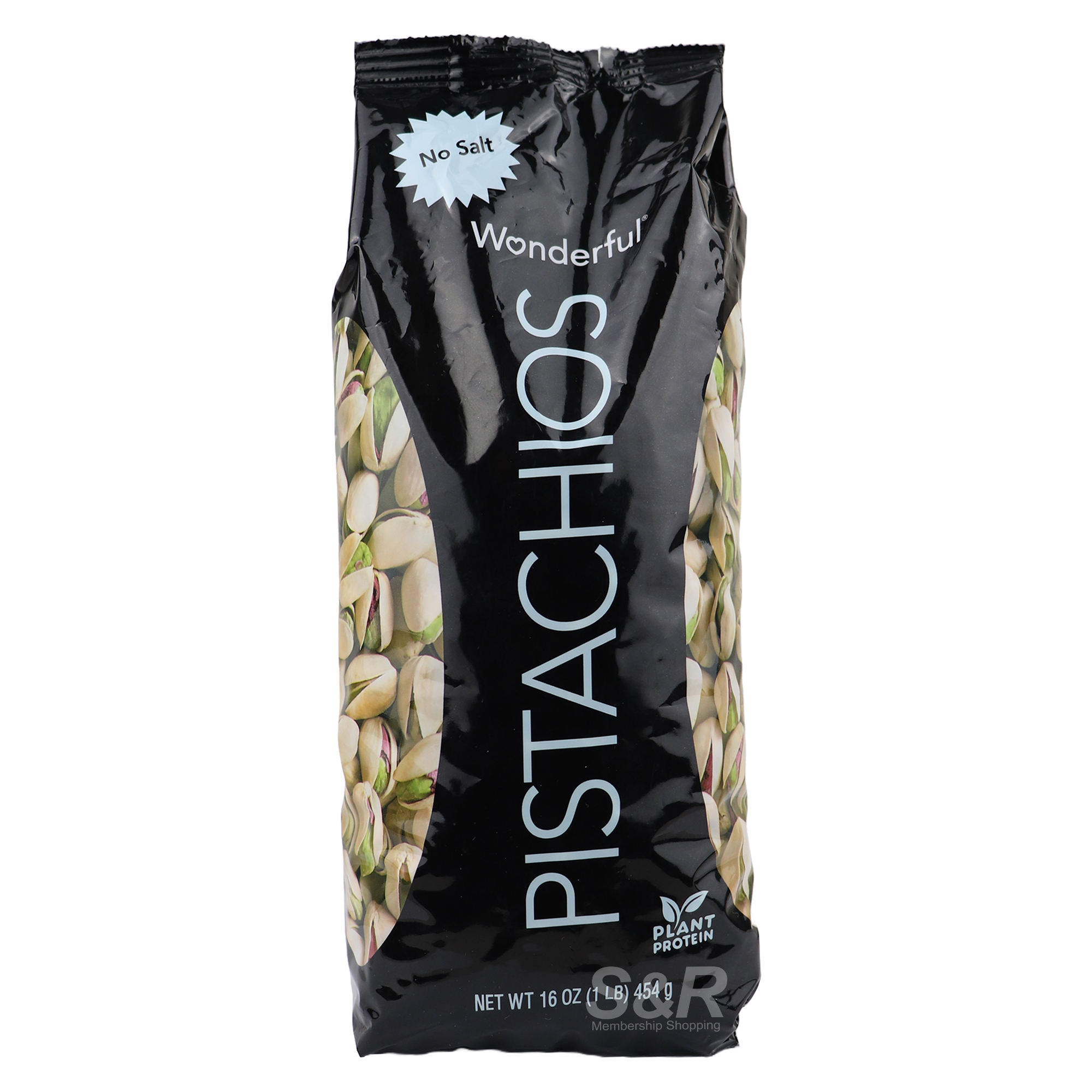 Wonderful No Salt Roasted Pistachios 454g