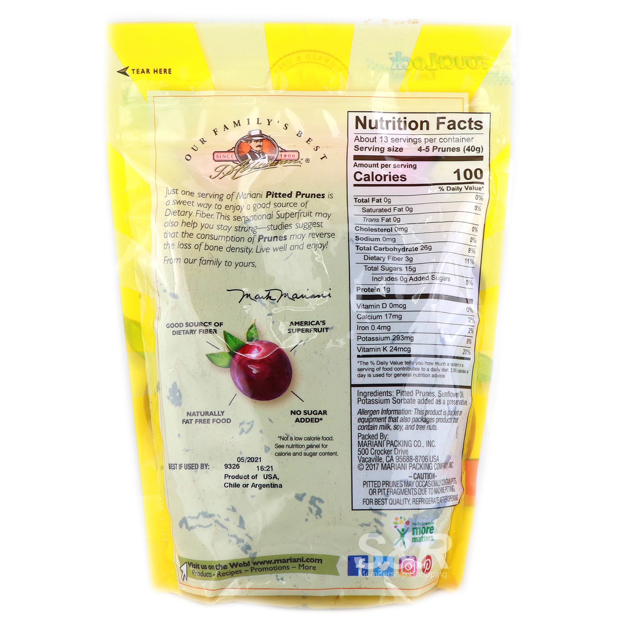 Mariani Dried Pitted Prunes