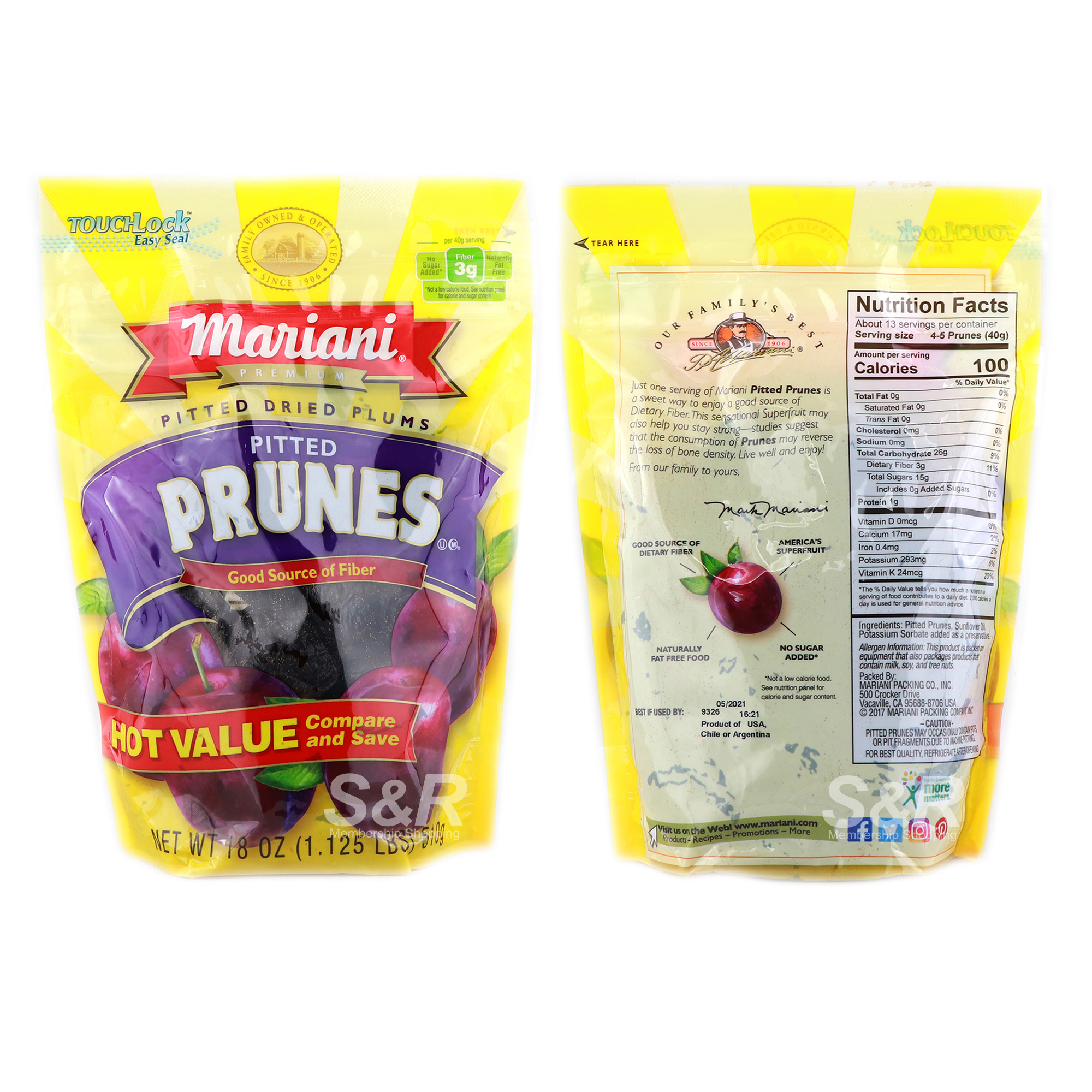Mariani Dried Pitted Prunes