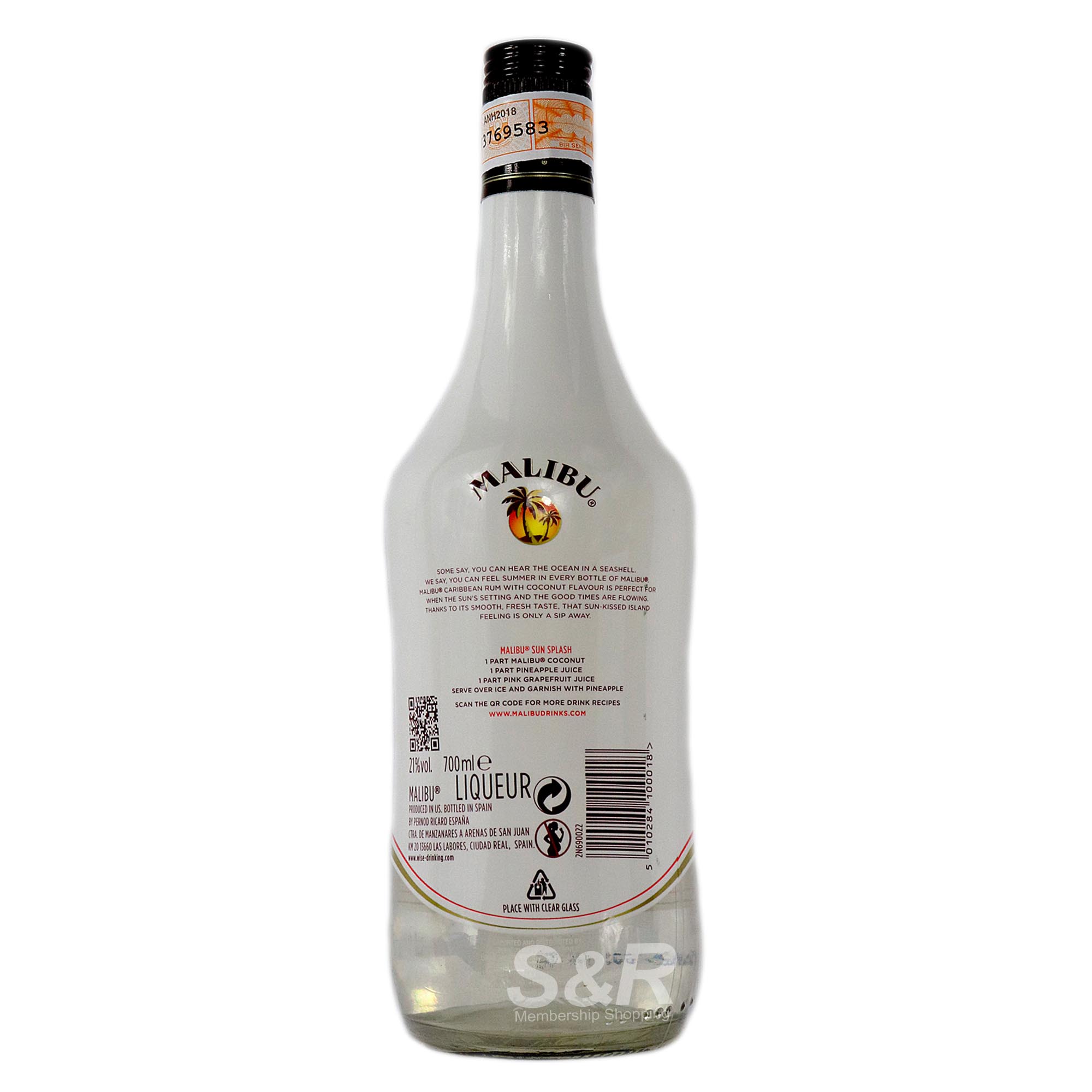 Malibu Caribbean Rum with Coconut Flavor 700mL