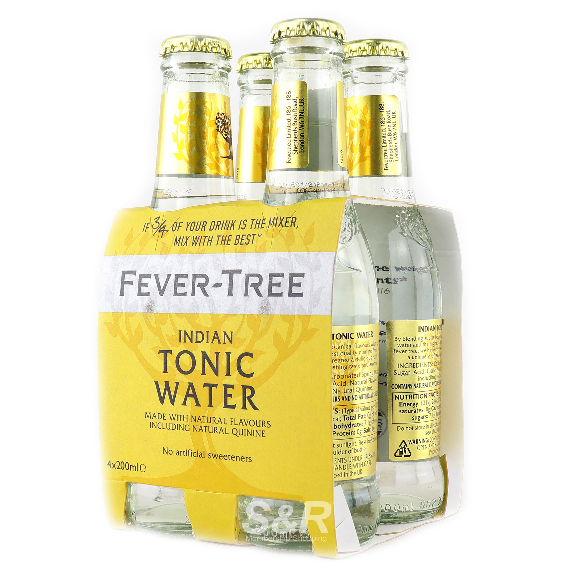 FeverTree Indian Tonic Water 4 bottles