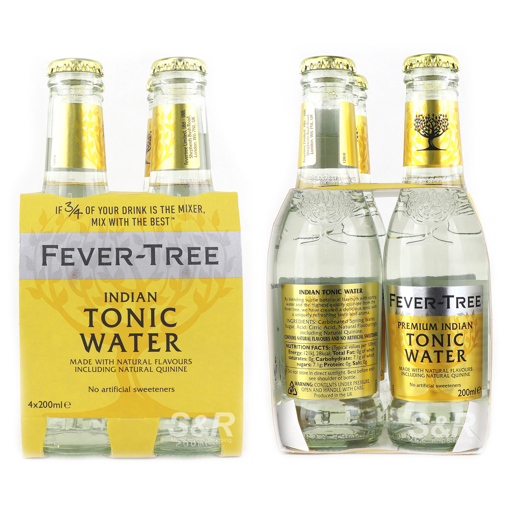 FeverTree Indian Tonic Water 4 bottles