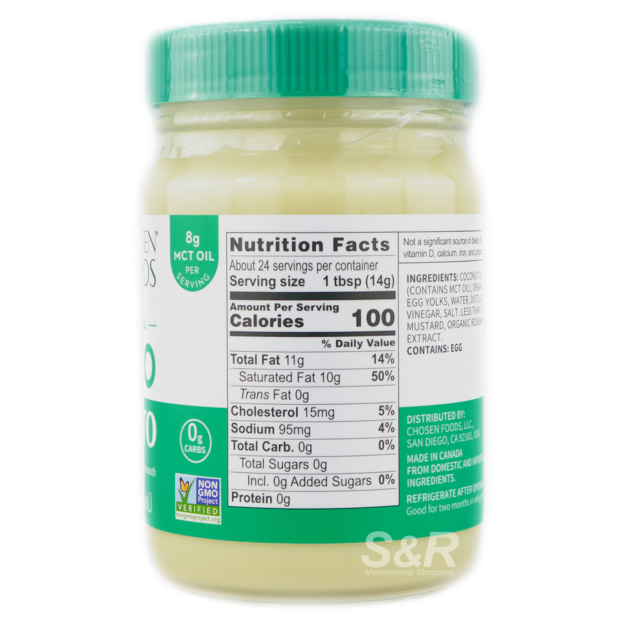 Chosen Foods Traditional Keto Mayonnaise 355mL