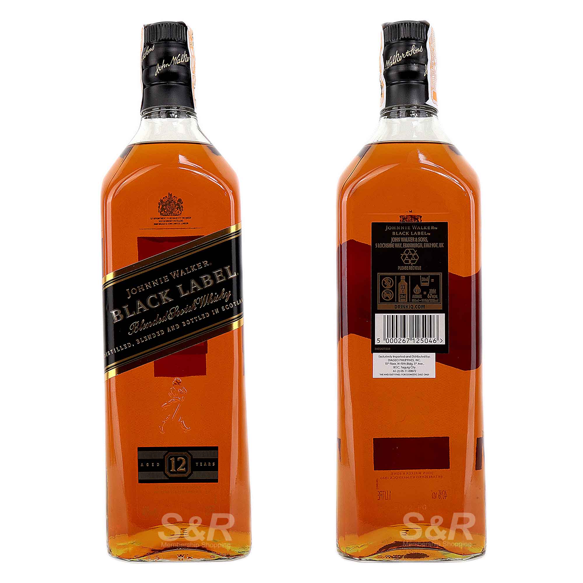 Johnnie Walker Black Blended Scotch Whisky 1L