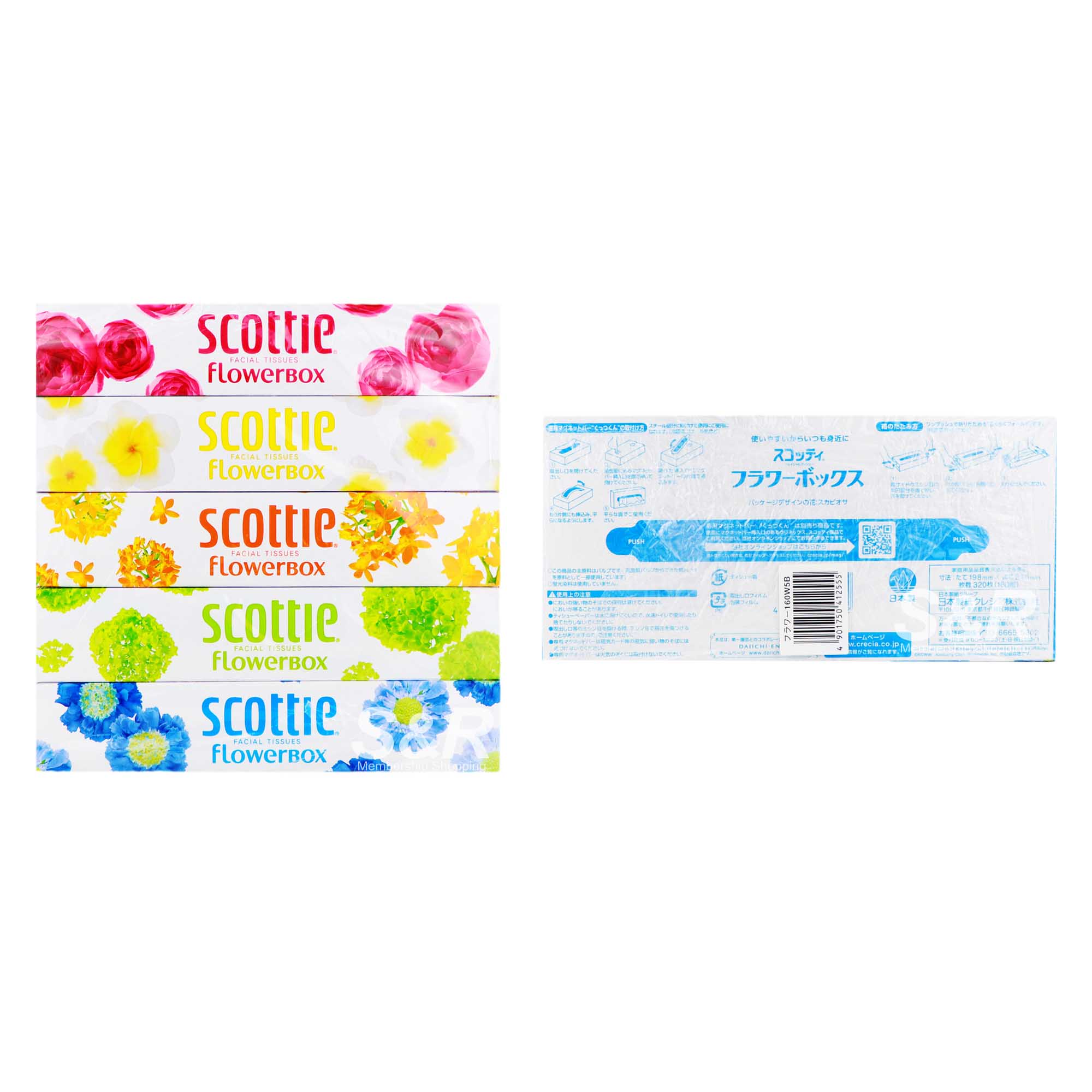 Scottie Flower Box Facial Tissues