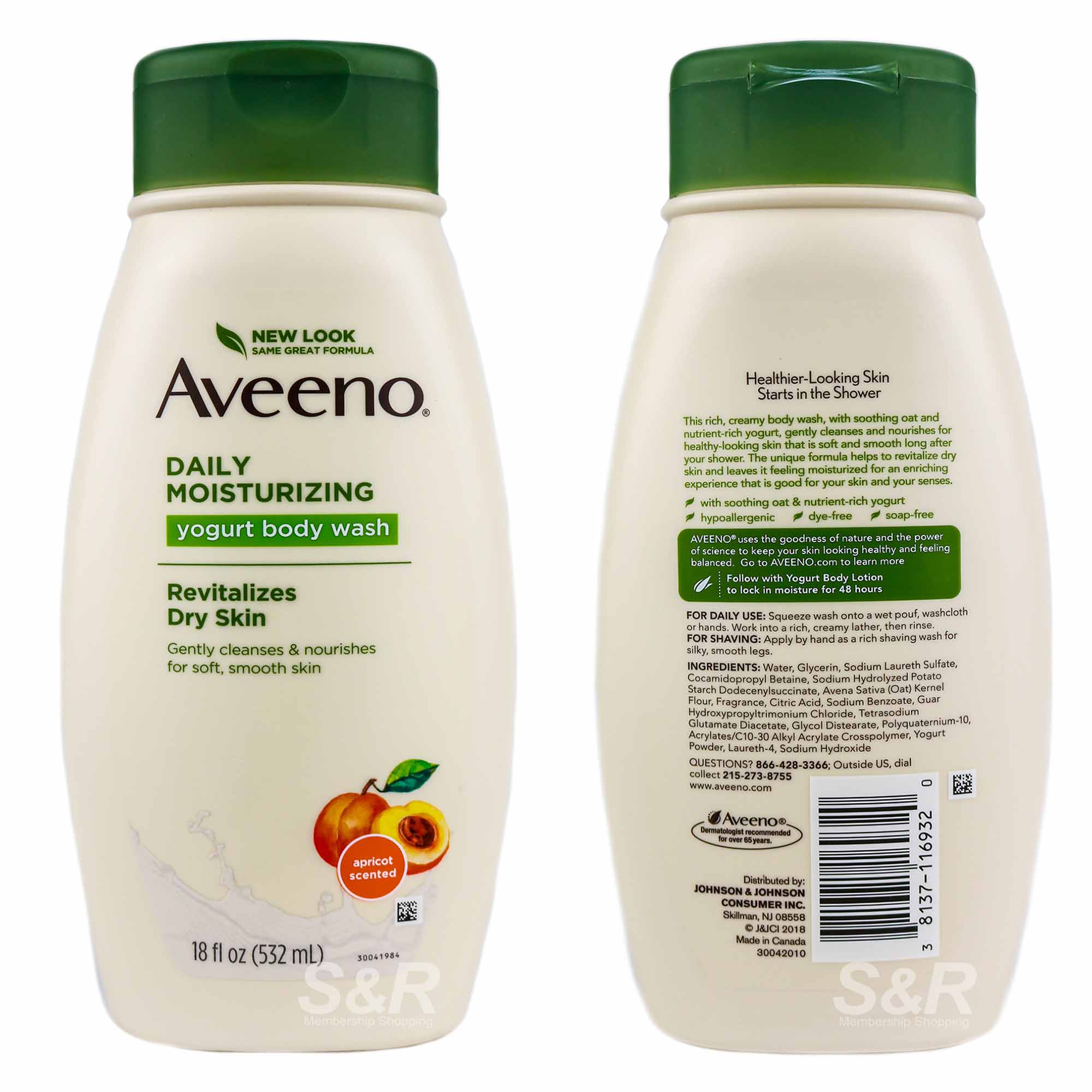 Aveeno Daily Moisturizing Yogurt Body Wash with Apricot 532mL