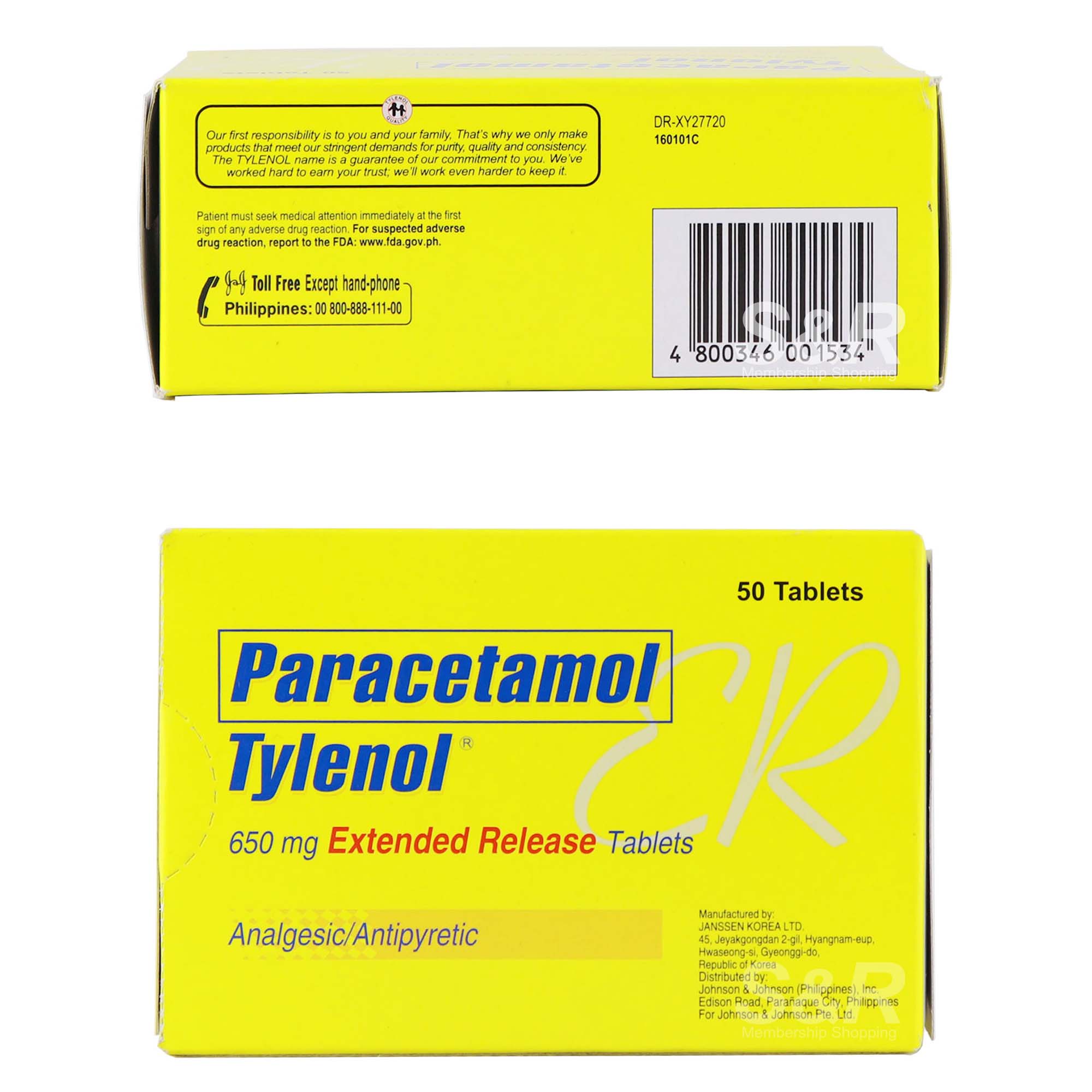 Tylenol Extended Release Tablets 650mg 50 tablets