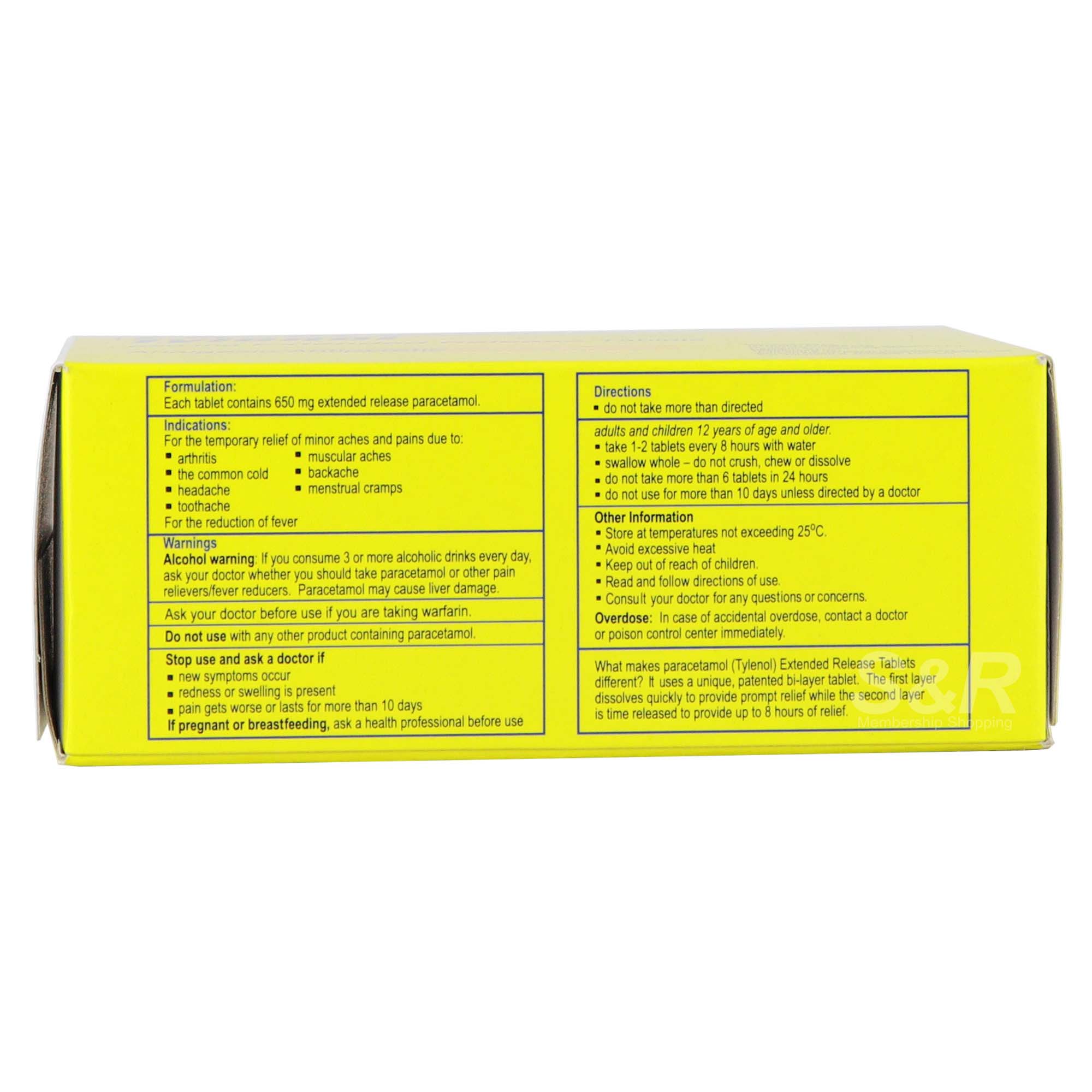 Tylenol 650 mg Extended Release