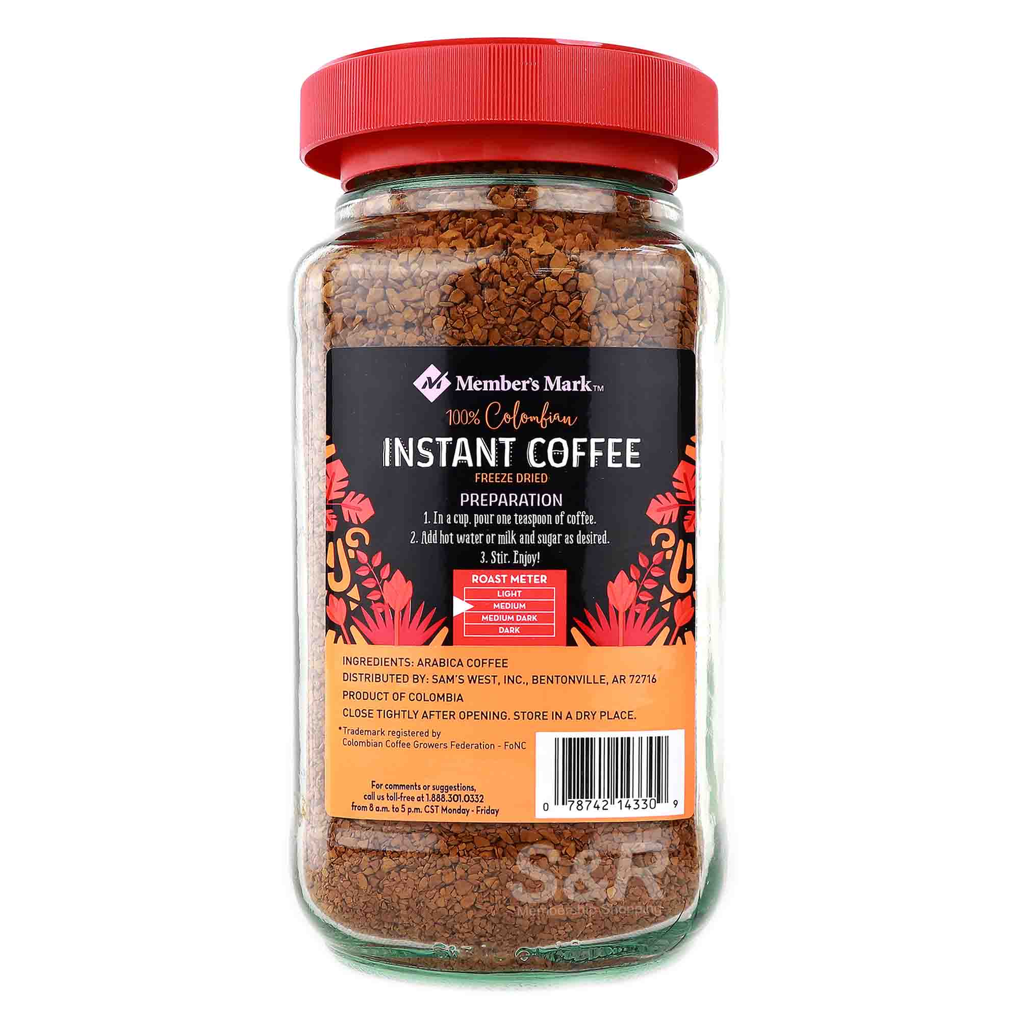 Member's Mark 100% Colombian Decaf Freeze-Dried Instant Coffee, 300 g main image 1