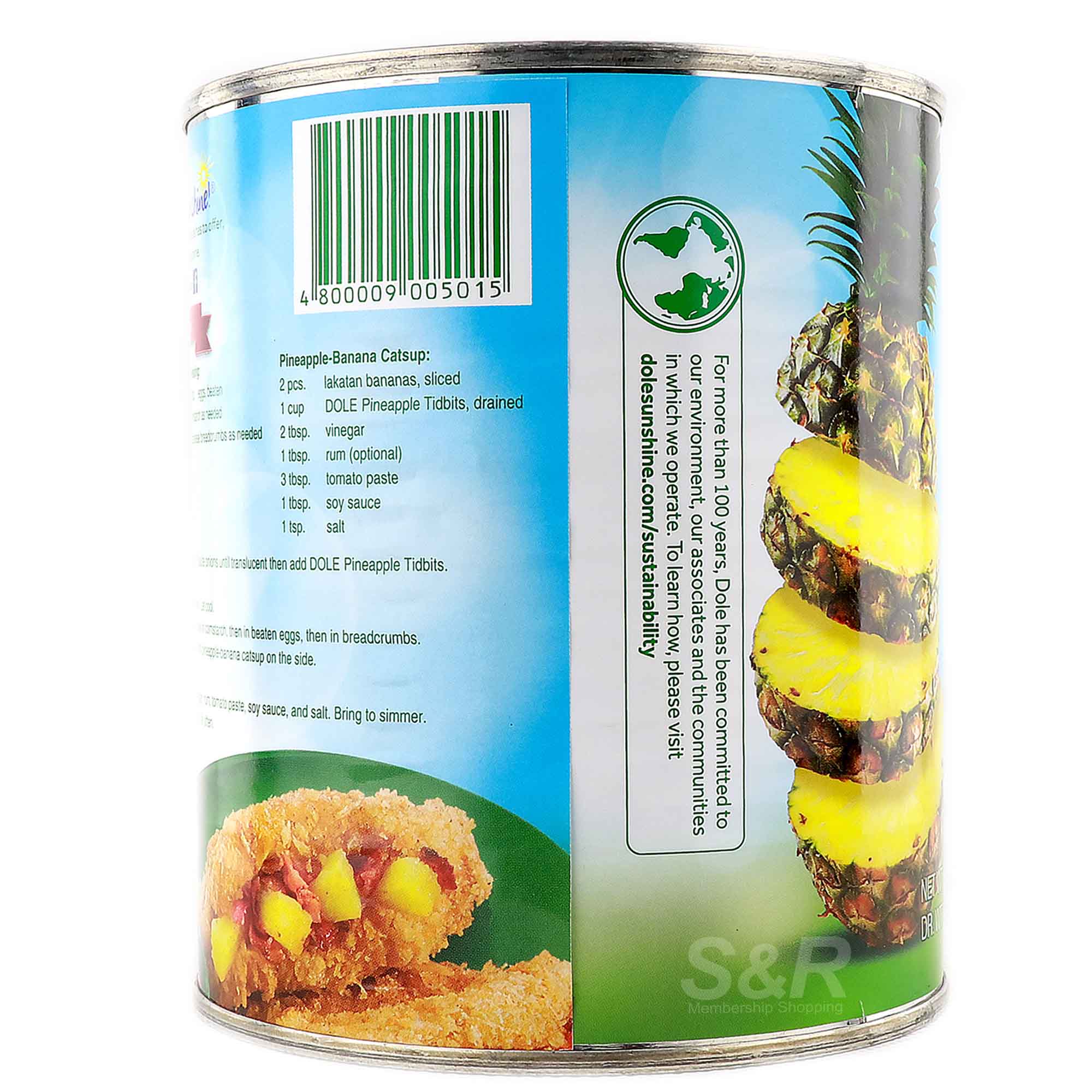 Dole Pineapple Tidbits in Extra Light Syrup 822g