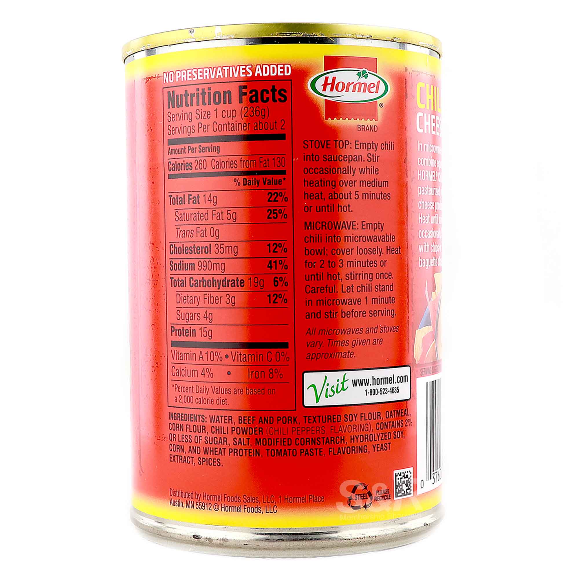 Hormel Chili Canned Meat