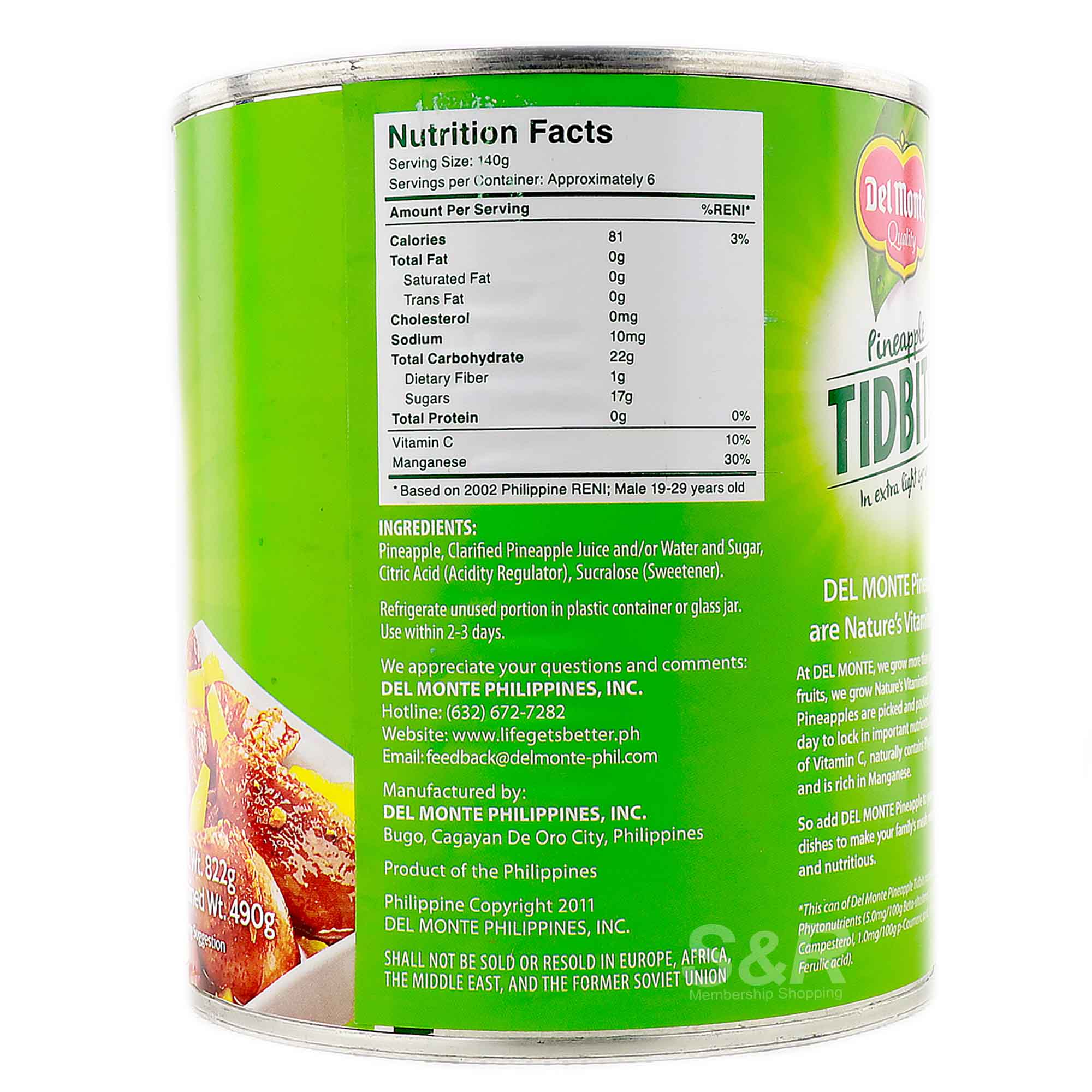 Del Monte Pineapple Tidbits