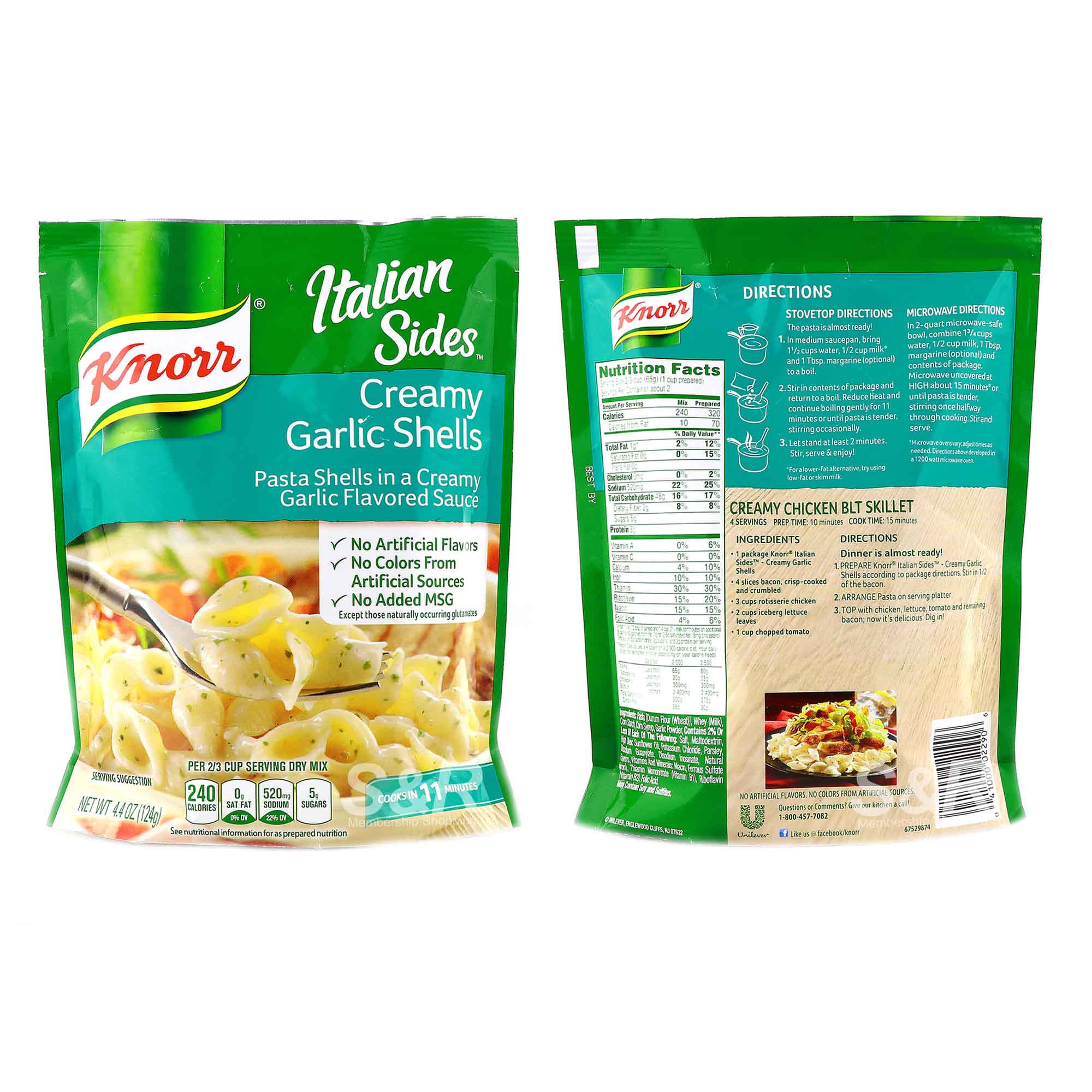 Italian Sides Creamy Garlic Shells