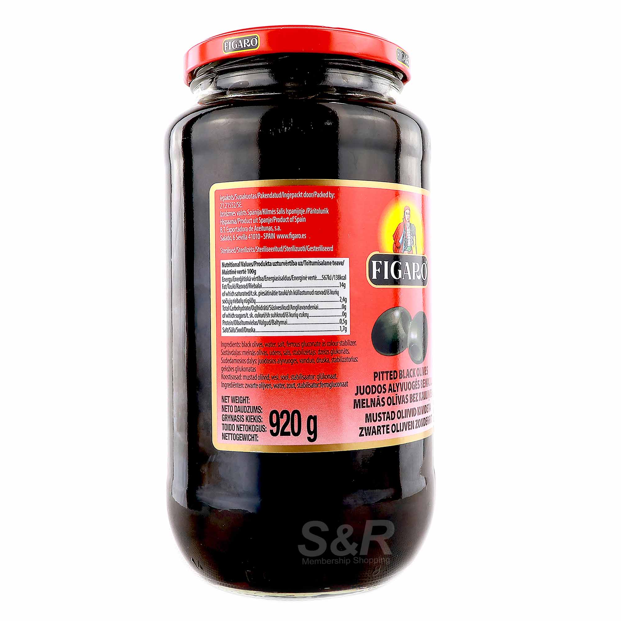 Figaro Pitted Black Olives 920g