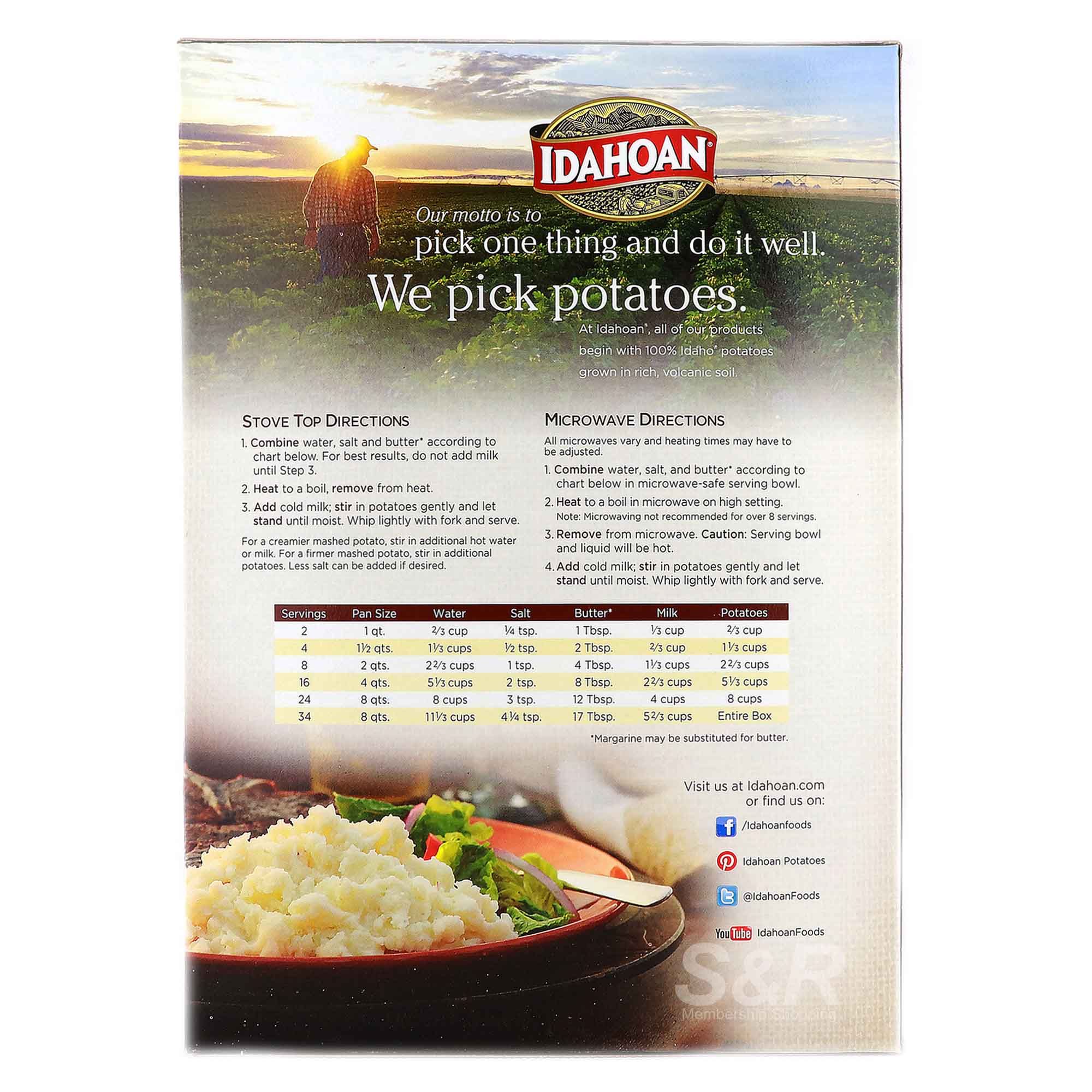 Idahoan Original Mashed Potatoes 743g