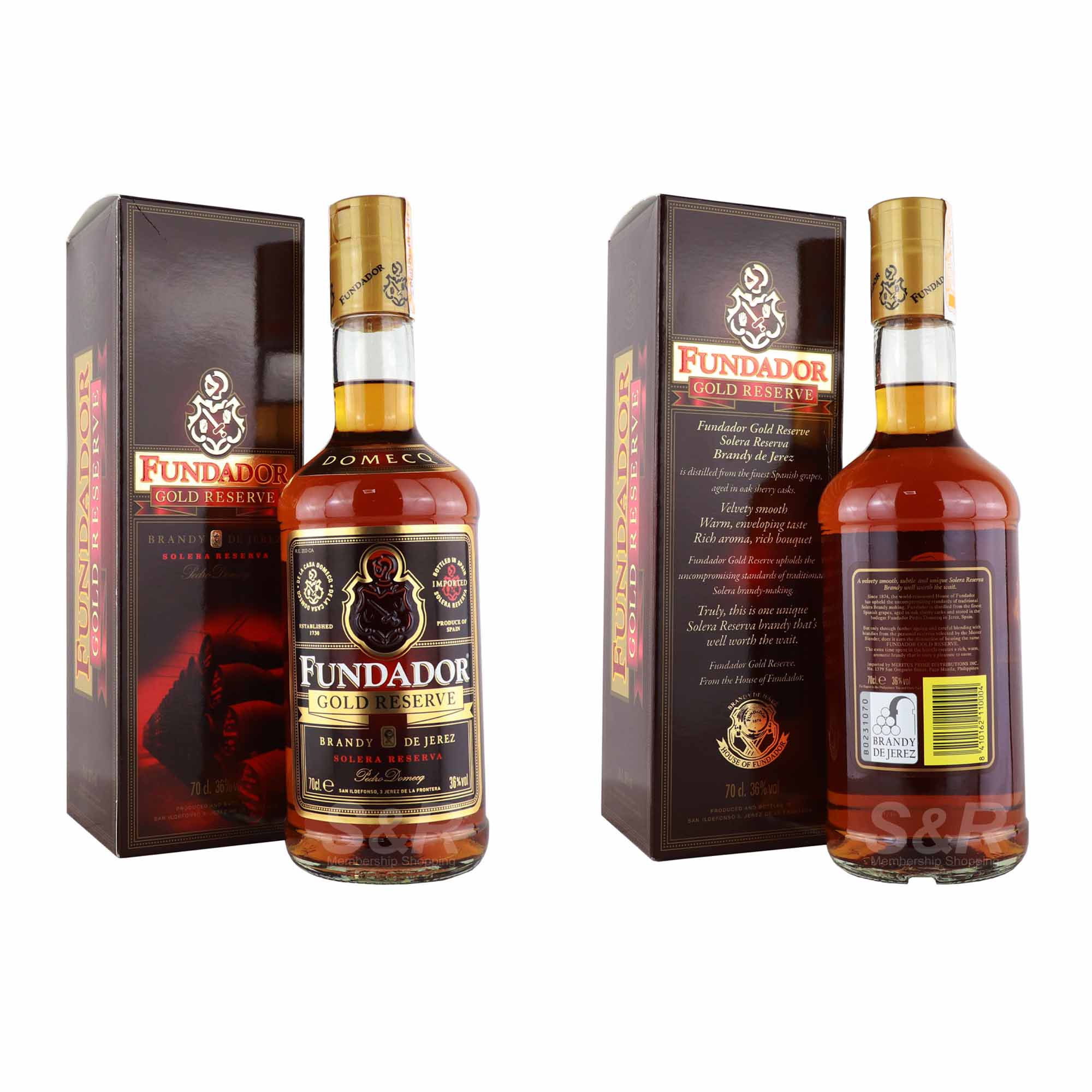 Fundador Gold Reserve Brandy Solera 700mL