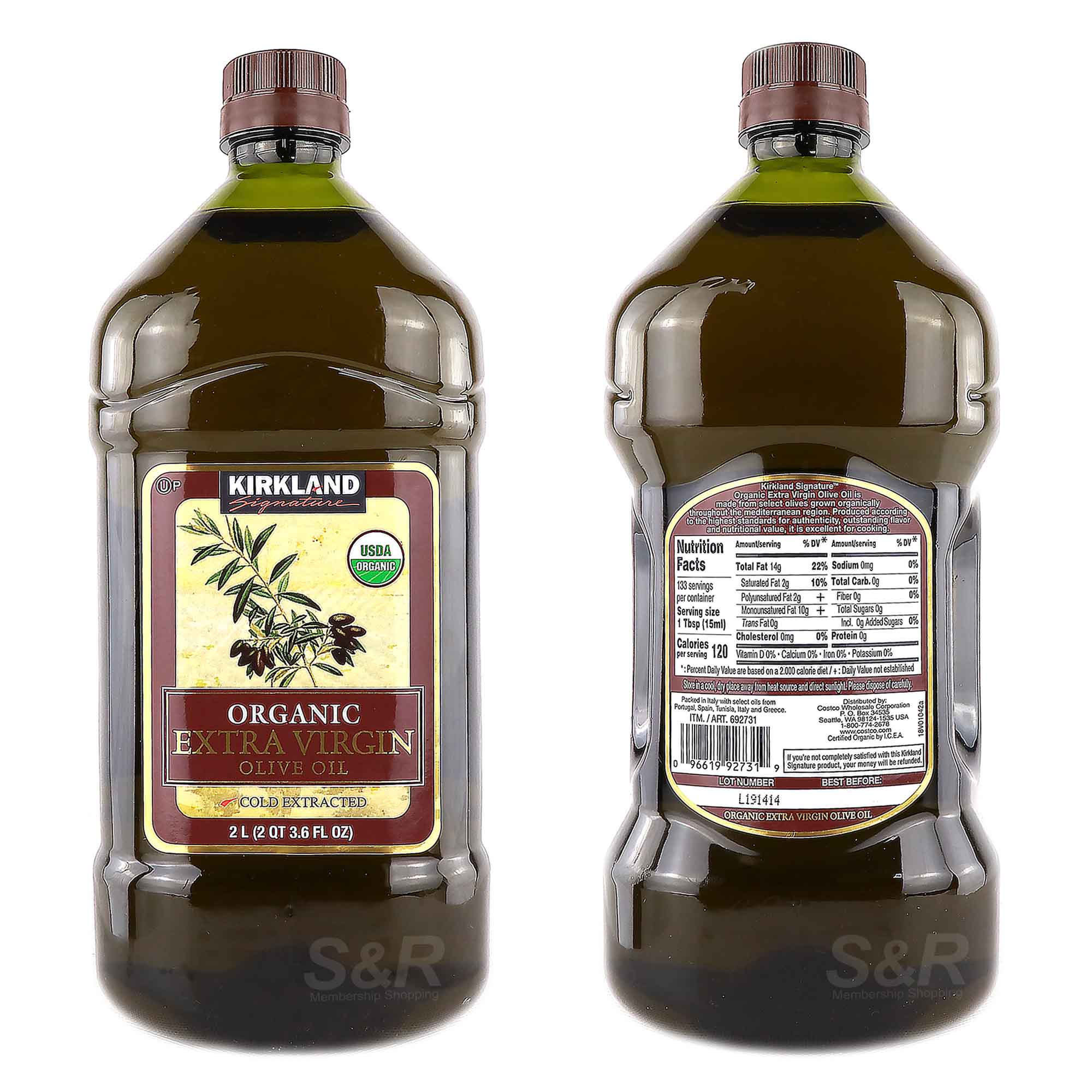 Kirkland Signature Organic Extra Virgin Olive Oil 2L