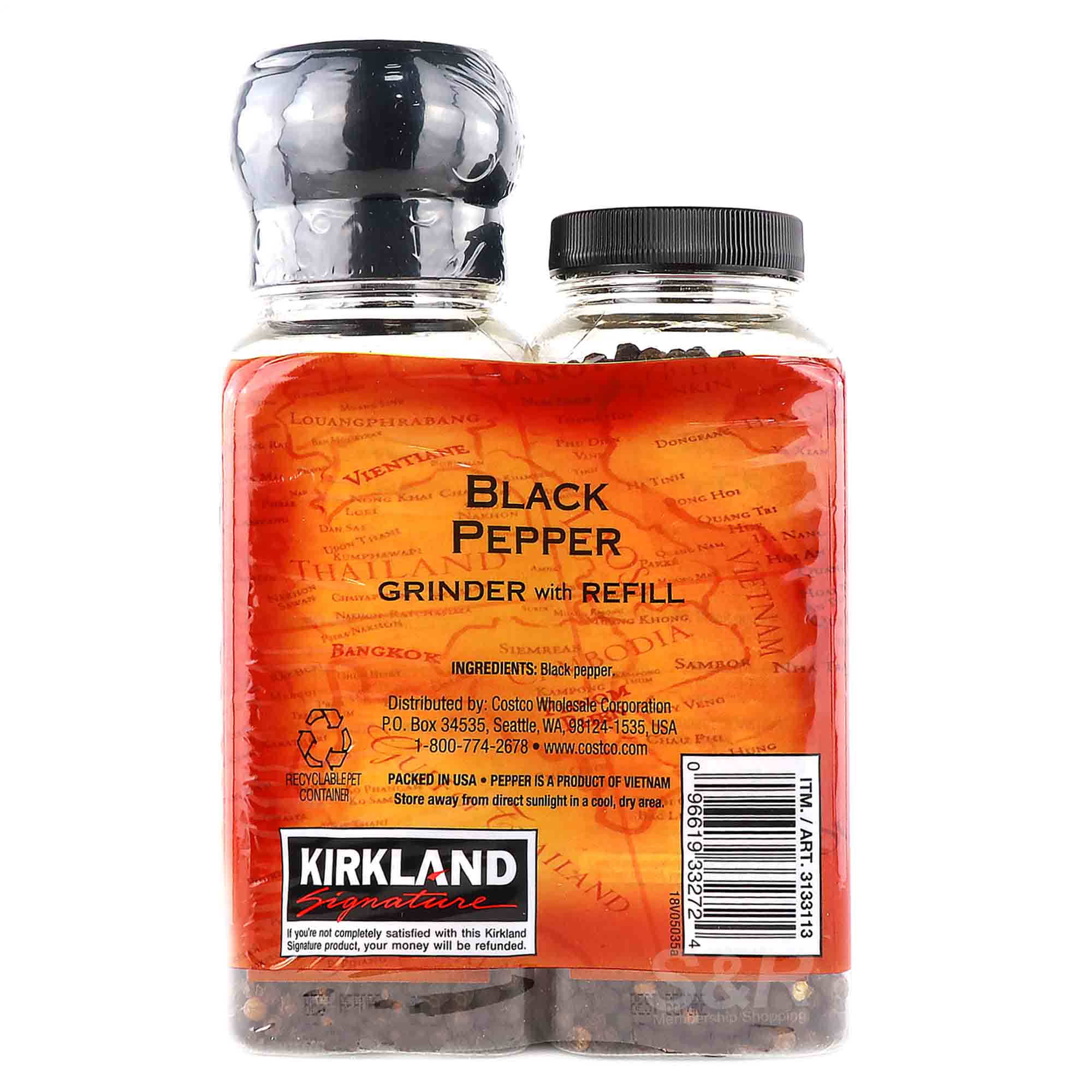 Kirkland Signature Black Pepper Grinder with Refill 357g