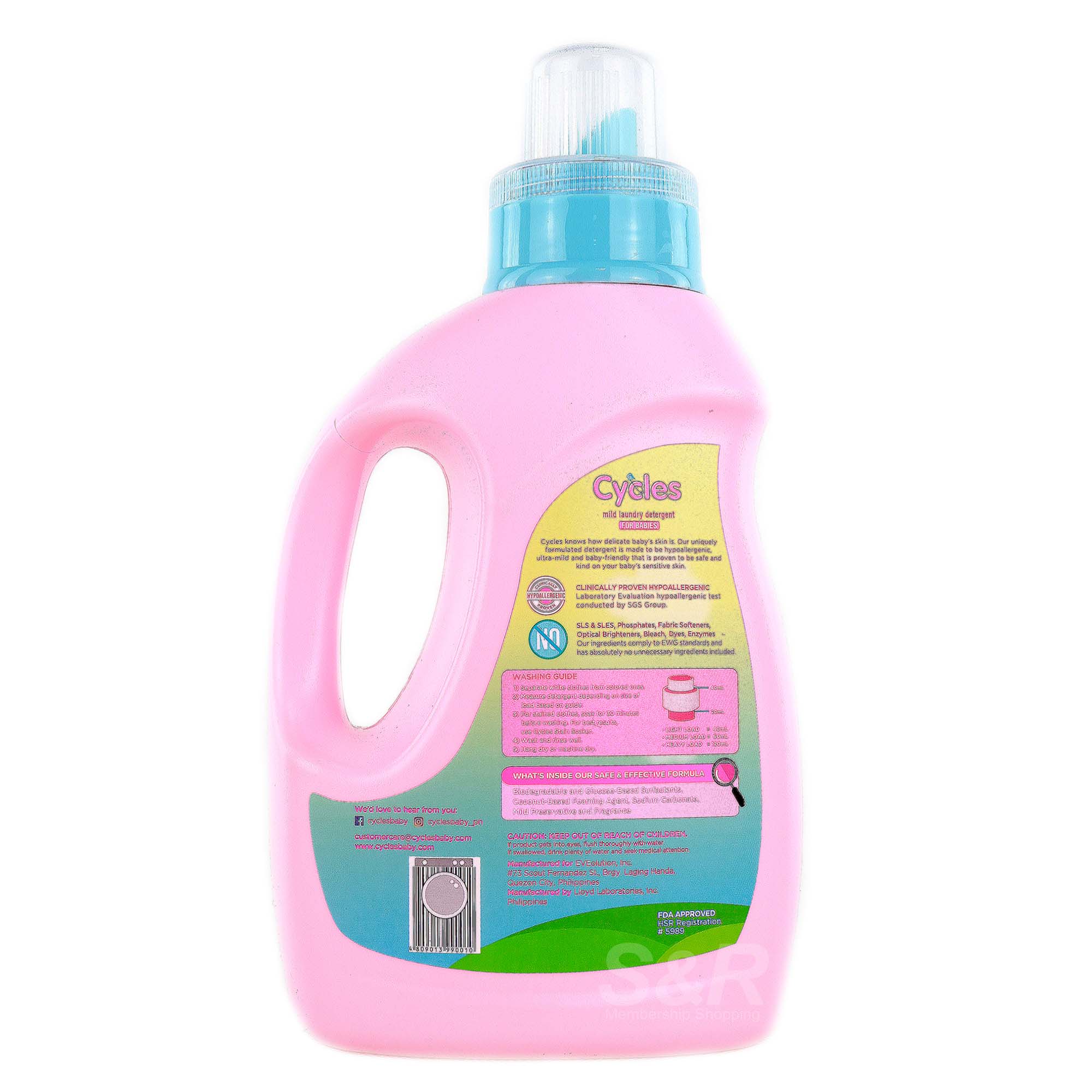 Cycles Mild Liquid Detergent for Babies 1.5L