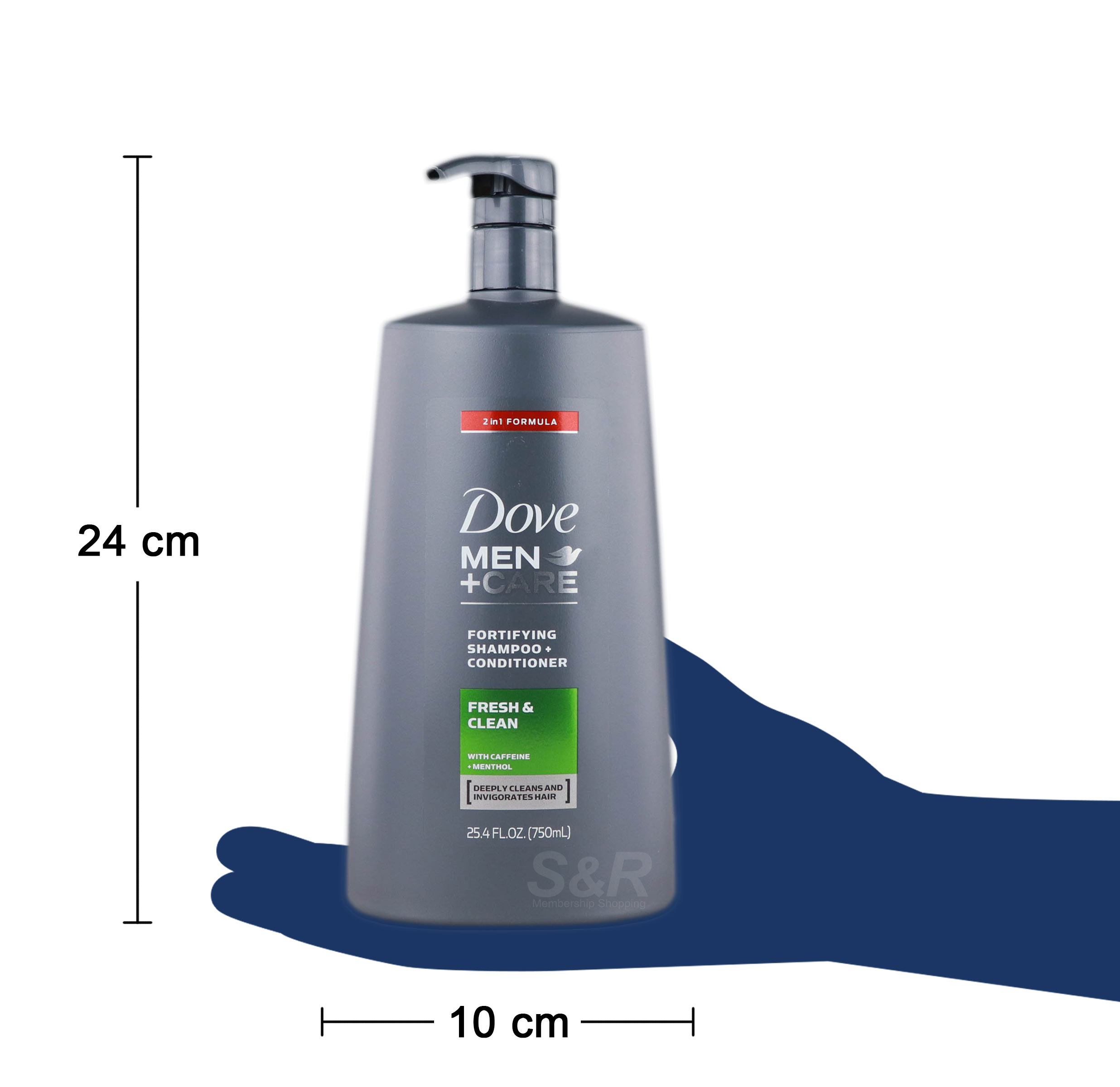 Dove Men+Care Fresh and Clean Fortifying Shampoo plus Conditioner 750mL
