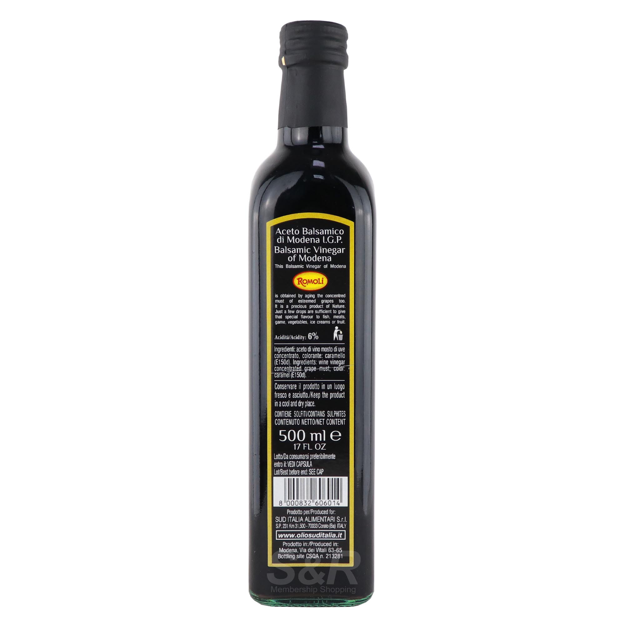 Romoli Grape Must Balsamic Vinegar of Modena 500mL