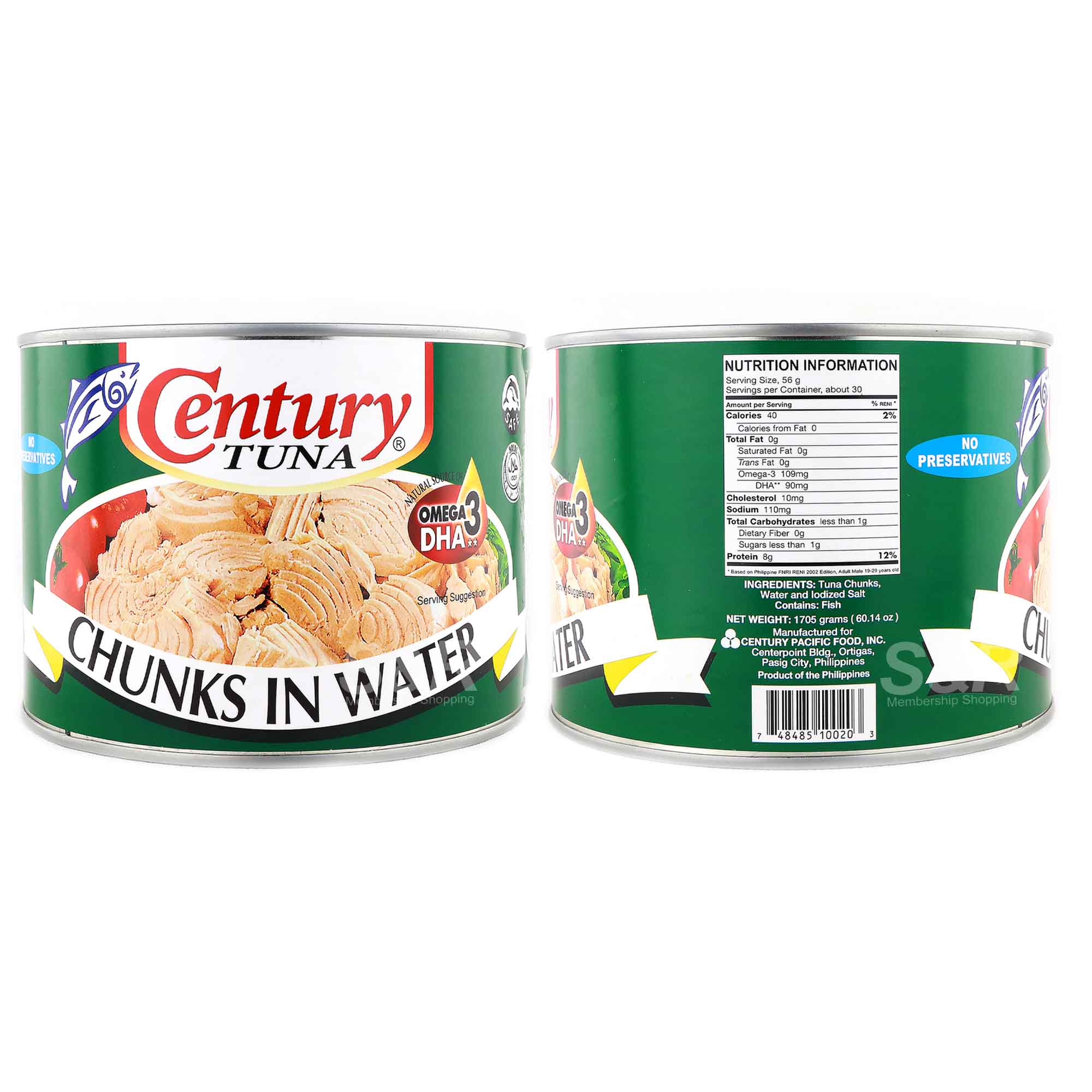 Century Tuna Chunks in Water 1.705kg