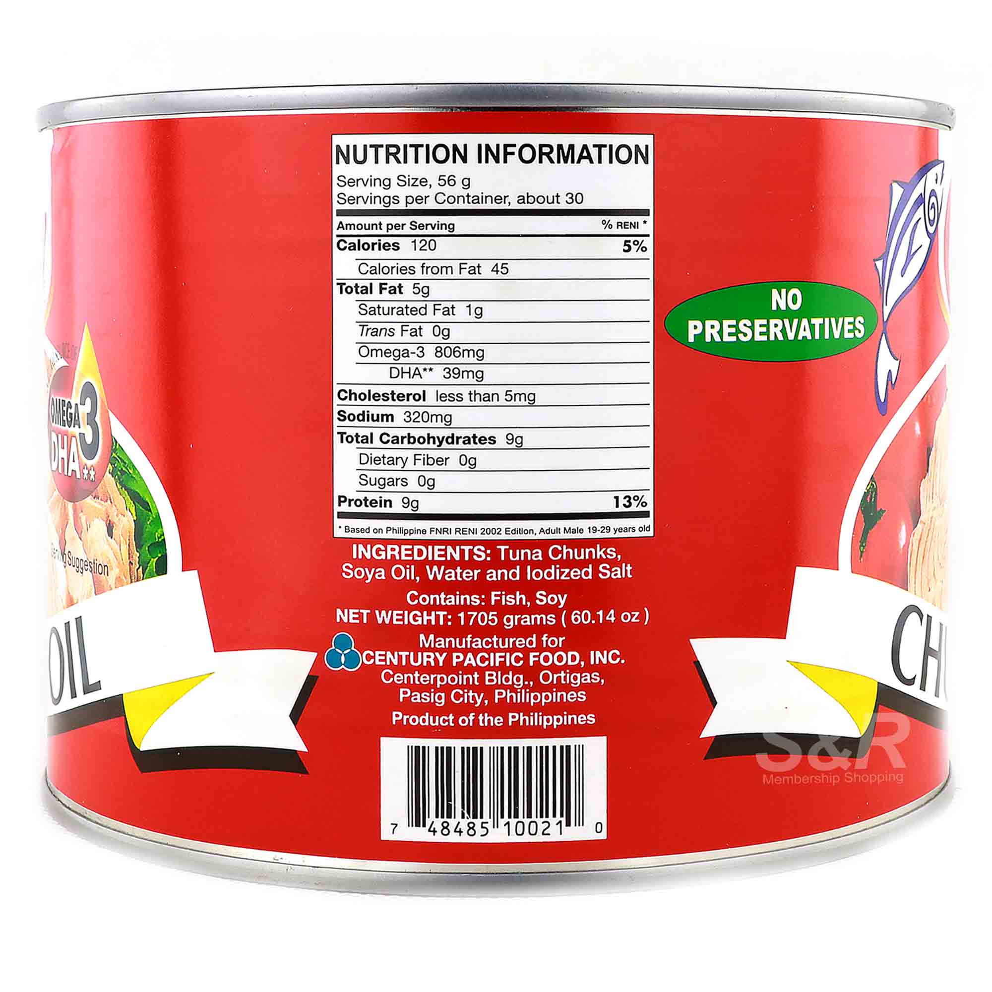 Century Tuna Chunks in Oil 1.705kg