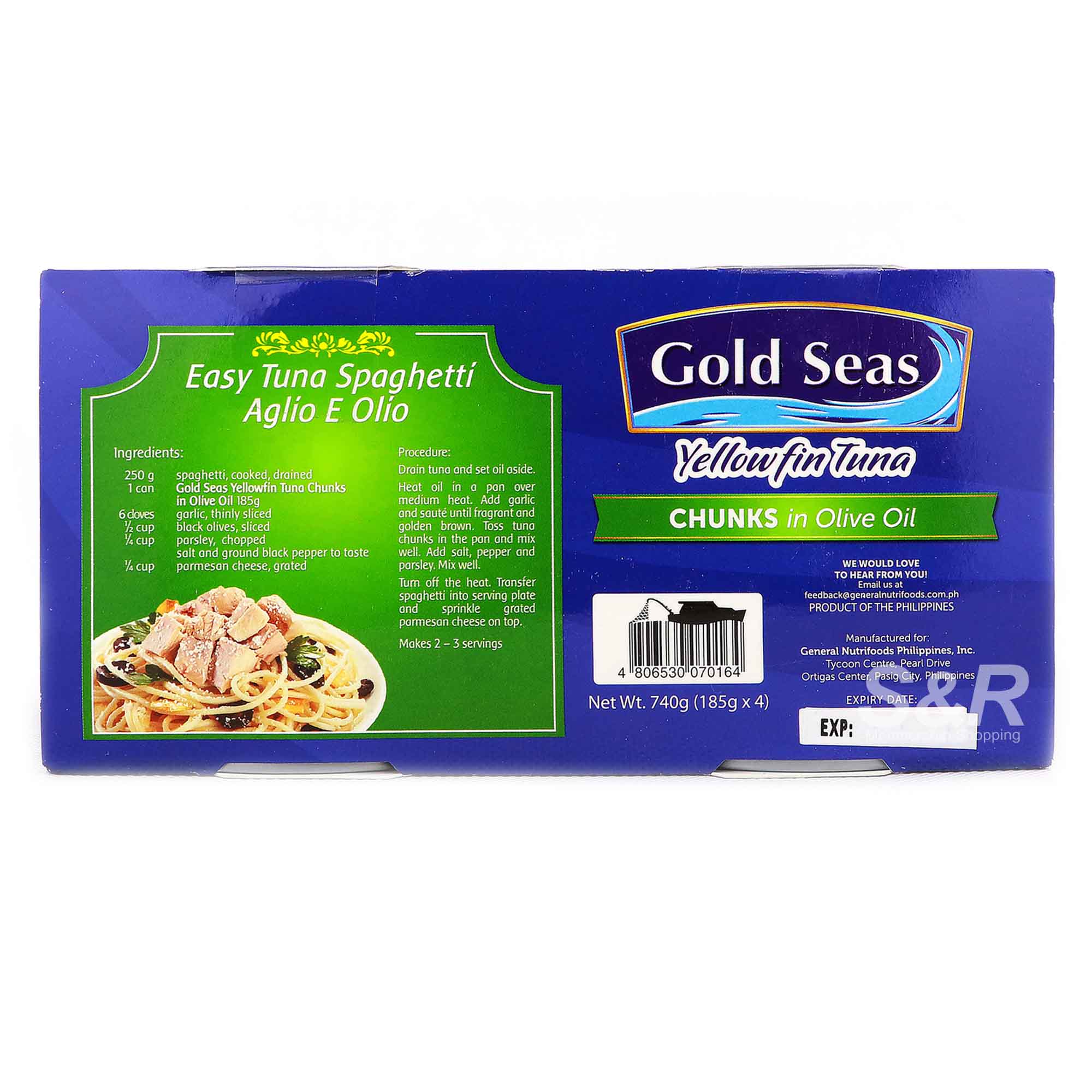 Gold Seas Yellowfin Tuna Chunks in Olive Oil 4 cans