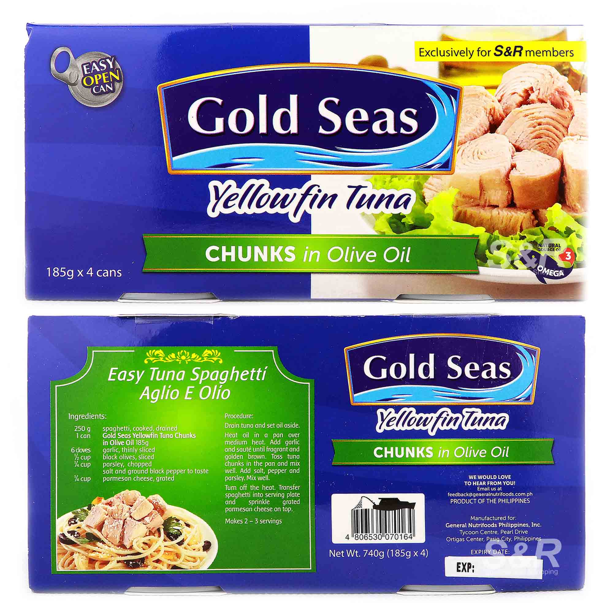 Gold Seas Yellowfin Tuna Chunks in Olive Oil 4 cans