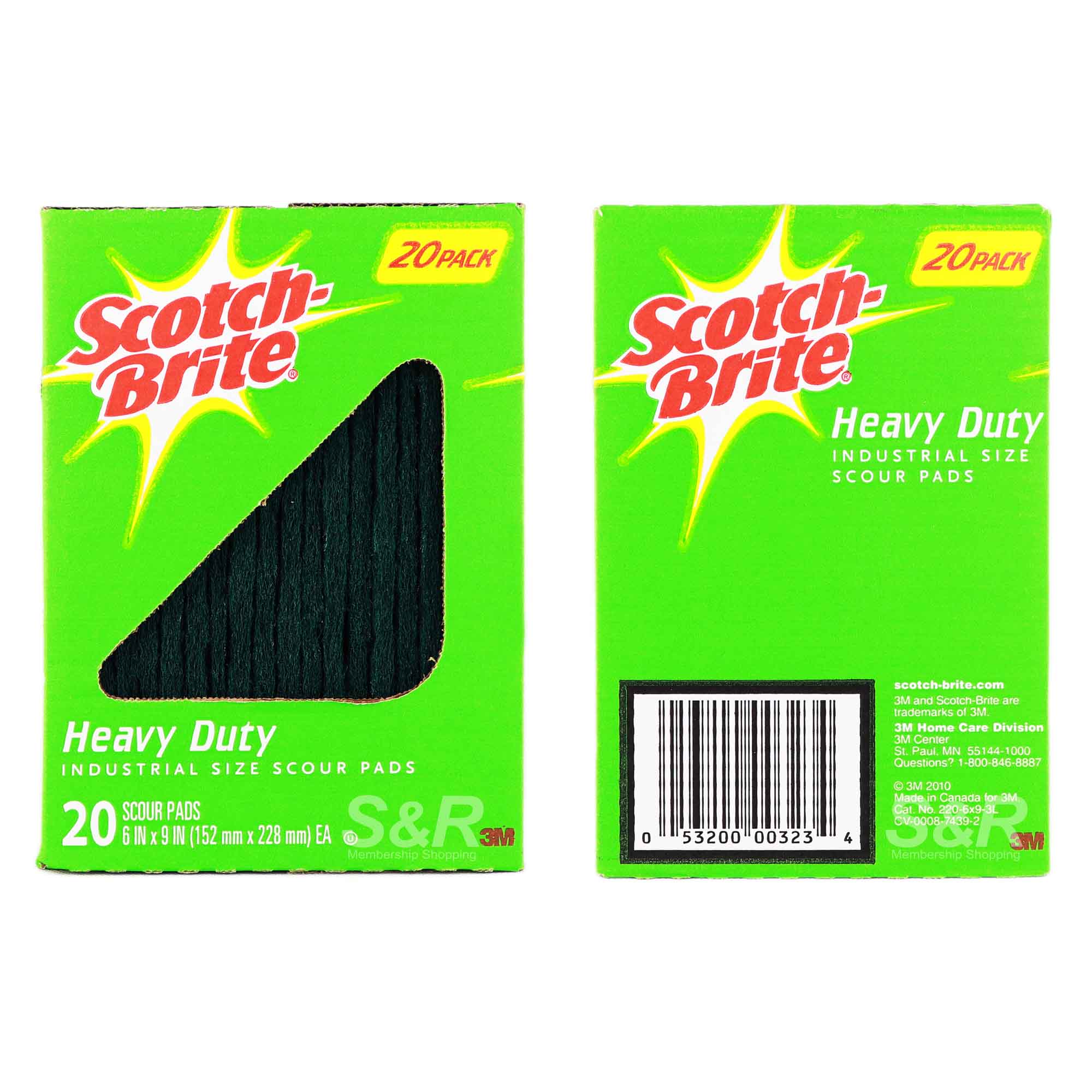 ScotchBrite Heavy Duty Industrial Size Scour Pads 20pcs