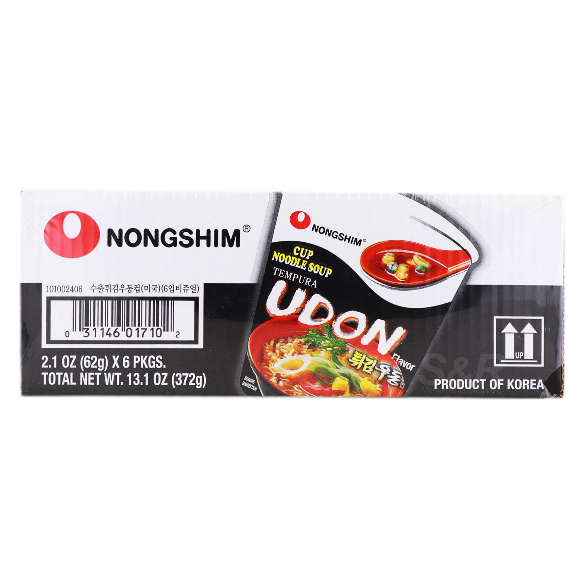 Nongshim Udon Tempura Cup Noodles 6 cups