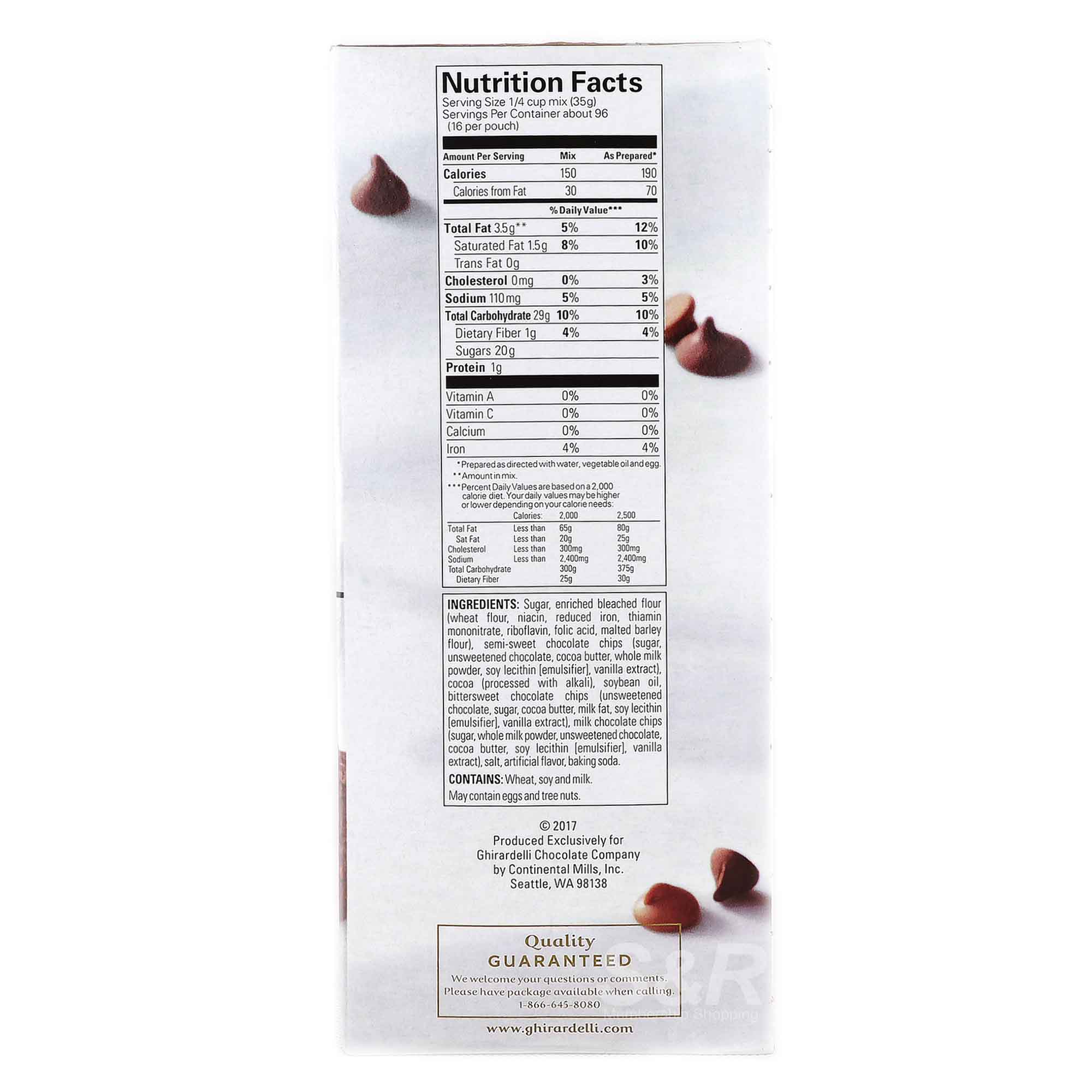 Ghirardelli Triple Chocolate Premium Brownie Mix 3.4kg