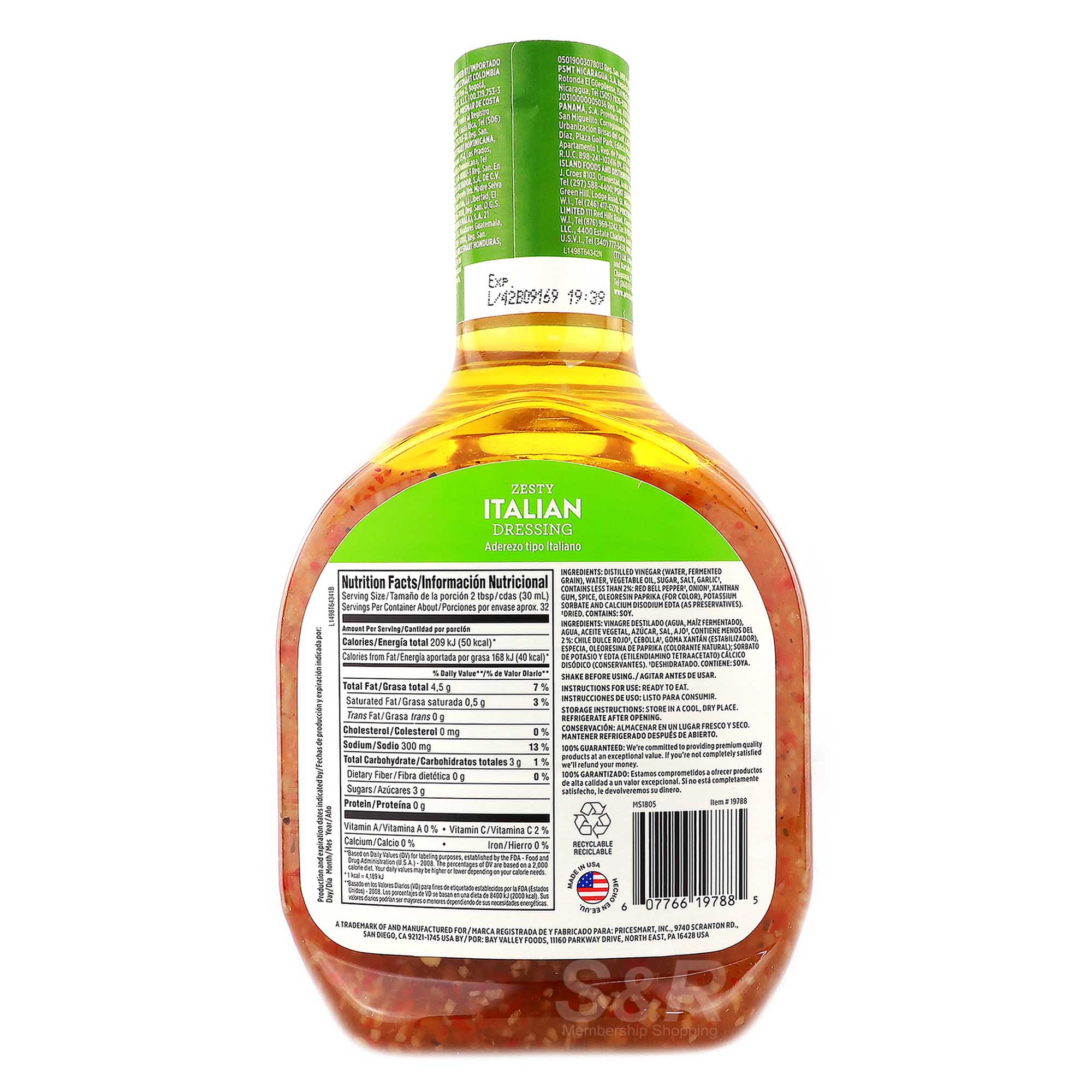 Member's Selection Zesty Italian Dressing 946mL