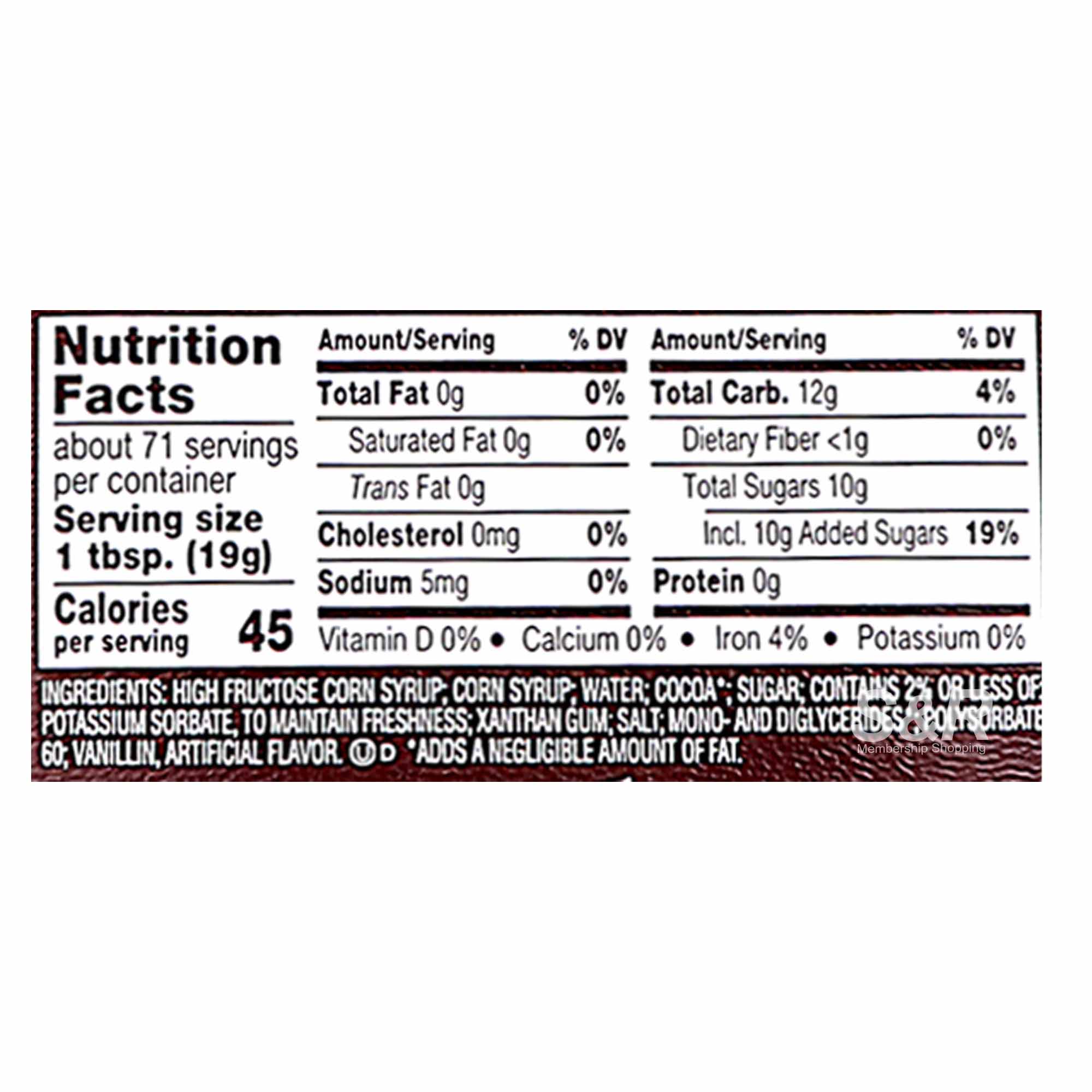 Hershey's Chocolate Syrup 1.36kg