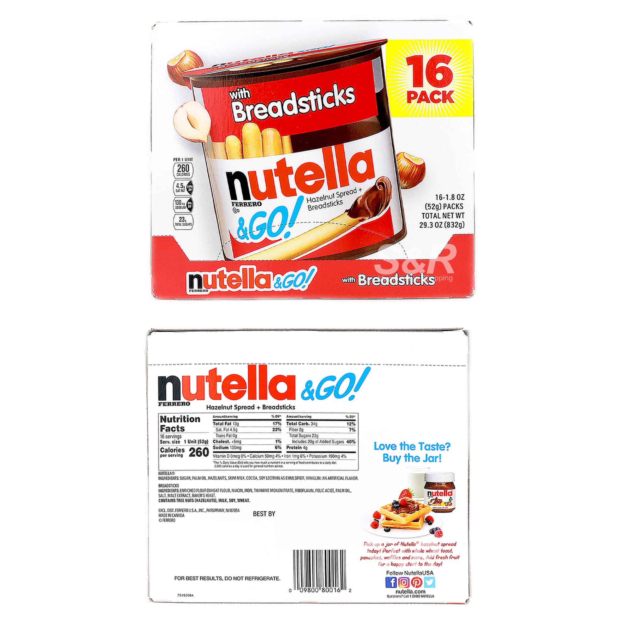 Nutella & Go Hazelnut Spread with Breadsticks