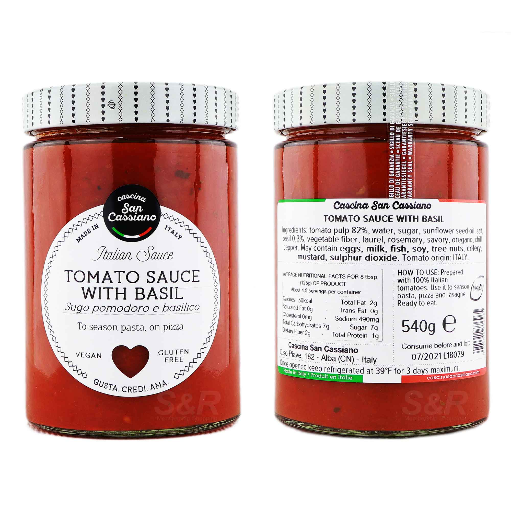 Cascina San Cassiano Italian Sauce w/ Basil