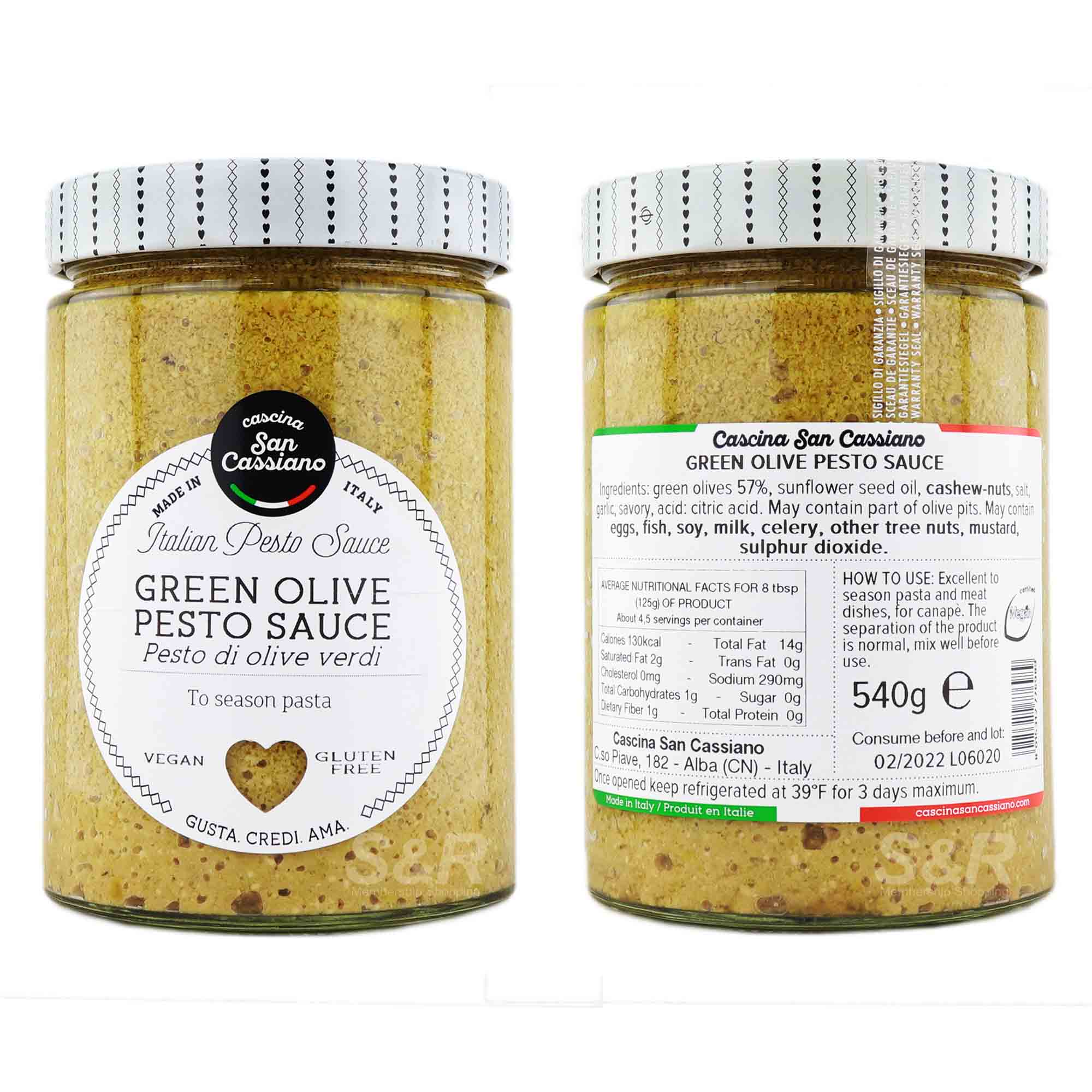 Cascina San Cassiano Italian Green Olive Pesto Sauce