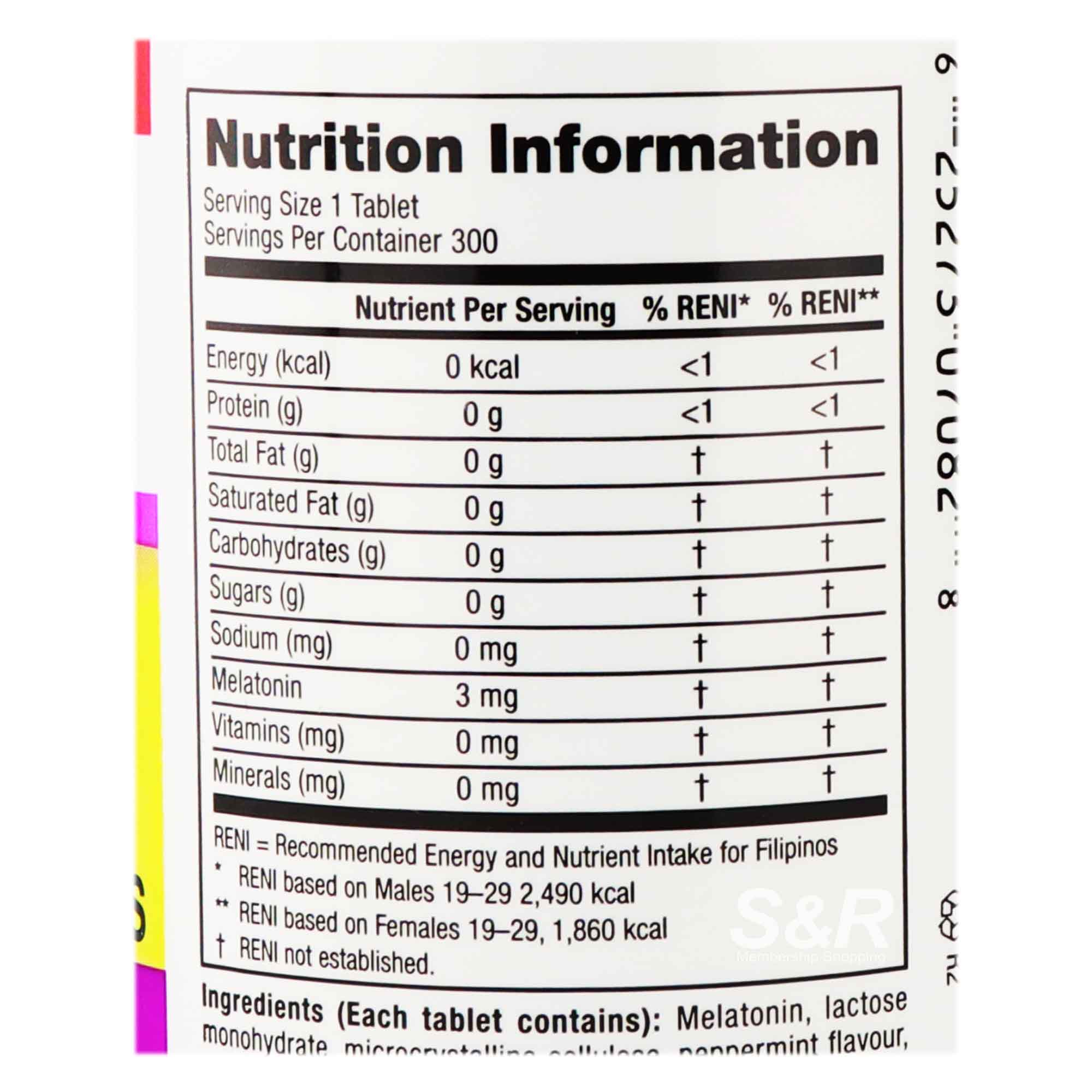 ber Naturals Melatonin 3mg 300 tablets