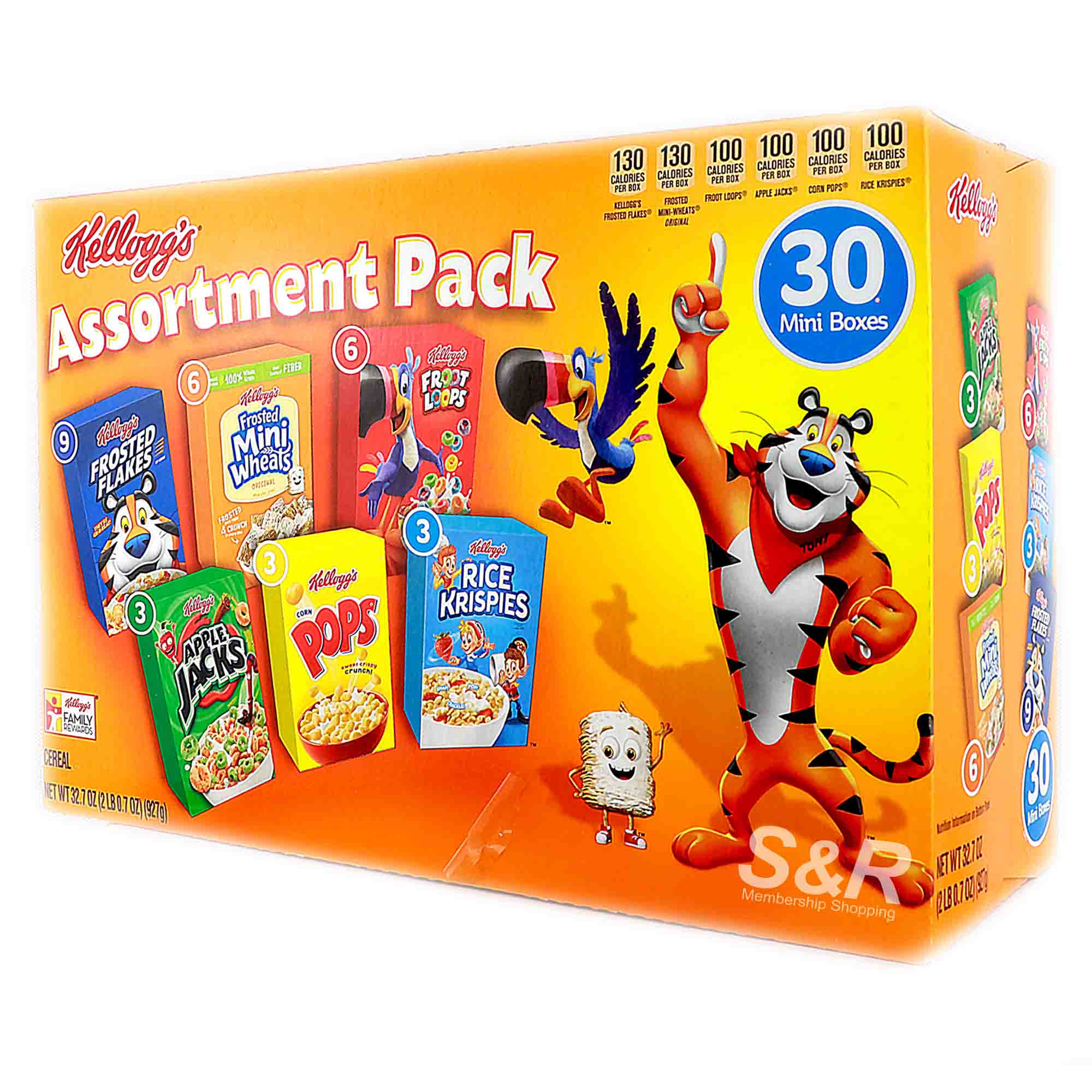 Kellogg's Breakfast Cereal Mini Boxes Assorted 2.39 oz Box 30