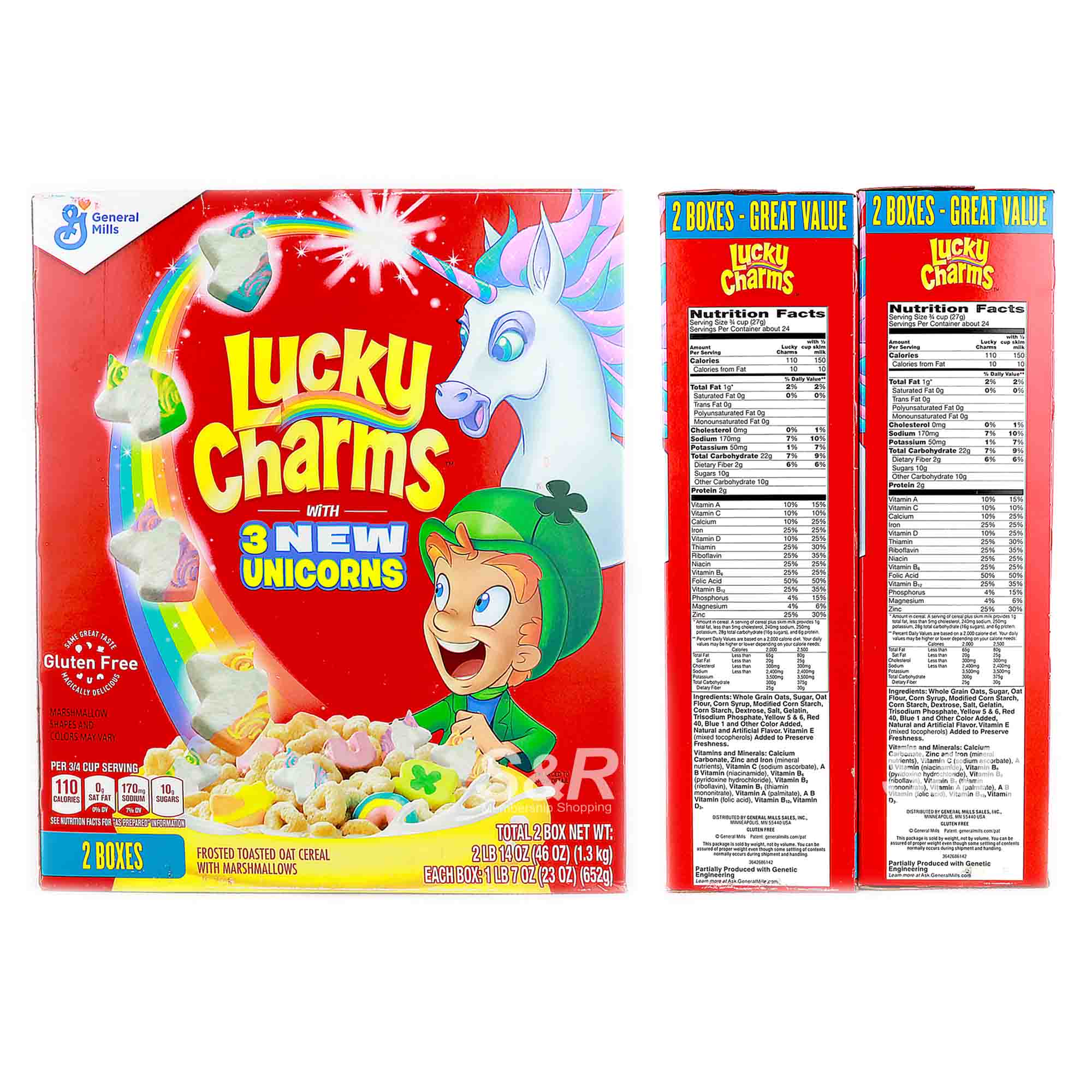 General Mills Cereal, Lucky Charms, 46 Ounce