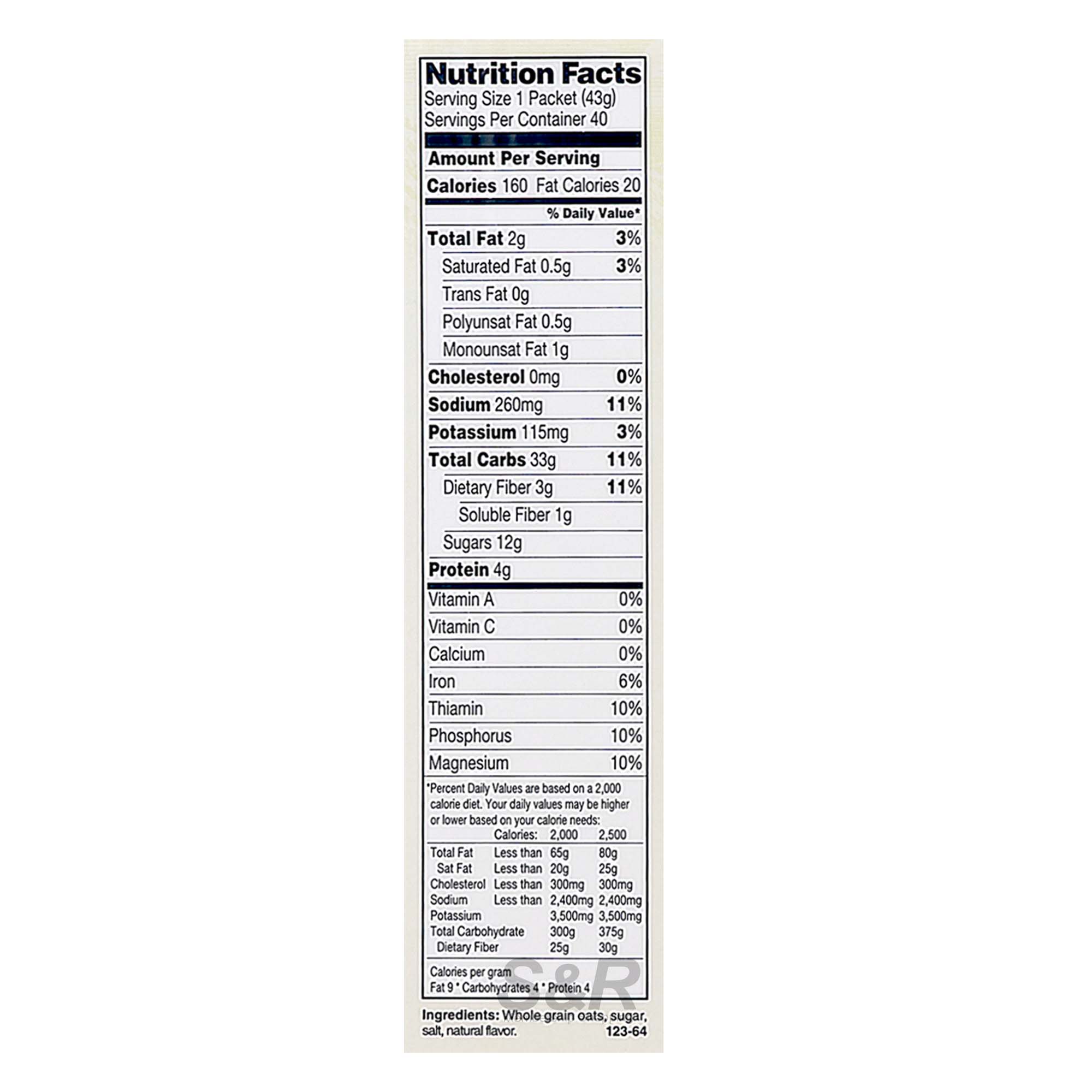 Quaker Maple & Brown Sugar Instant Oatmeal